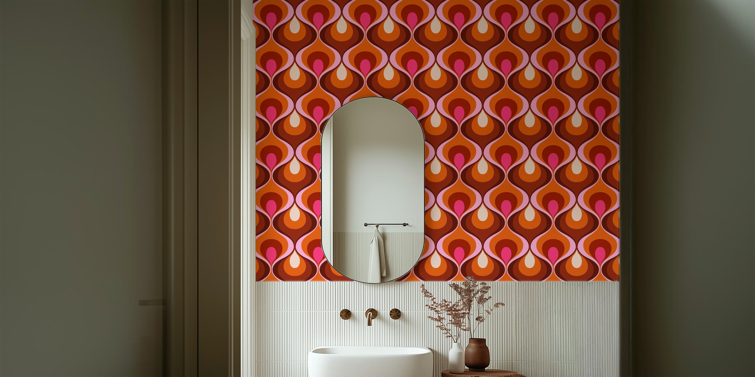 Diseño de papel tapiz Retro Mood 18 en una habitación