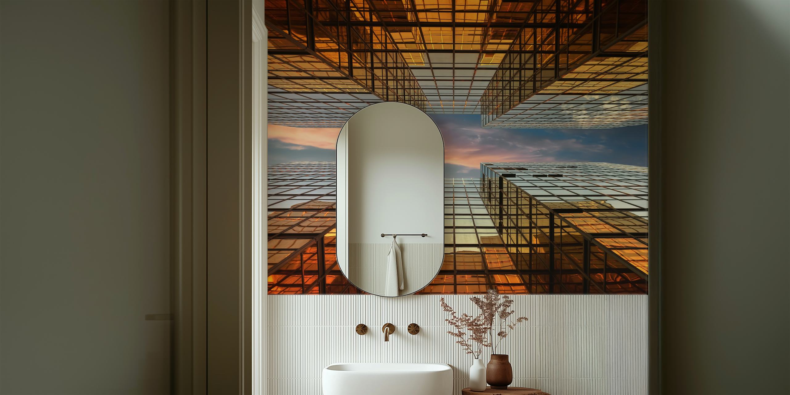 Golden Mirrors tapetdesign i et rom