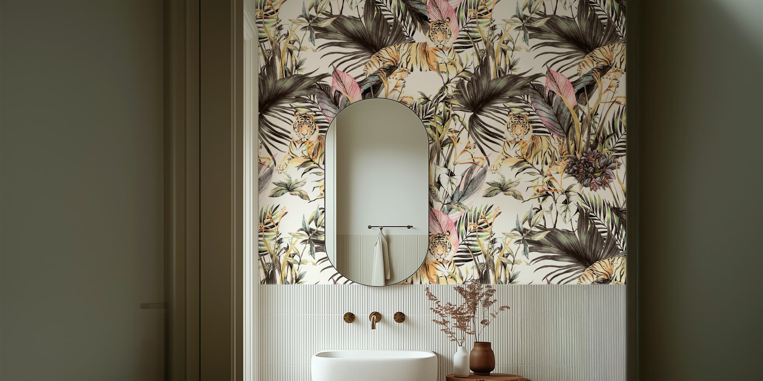 Papel tapiz Tiger of the jungle en una habitación