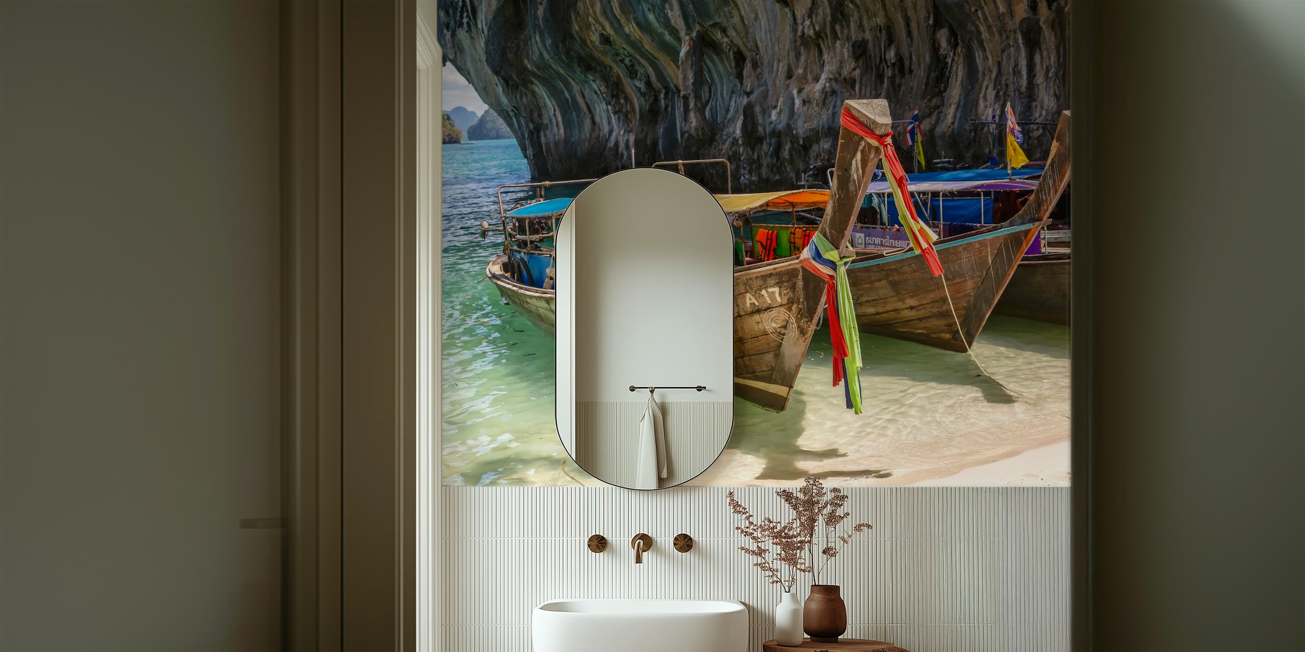 Fondo de pantalla de barcos tradicionales en Tailandia