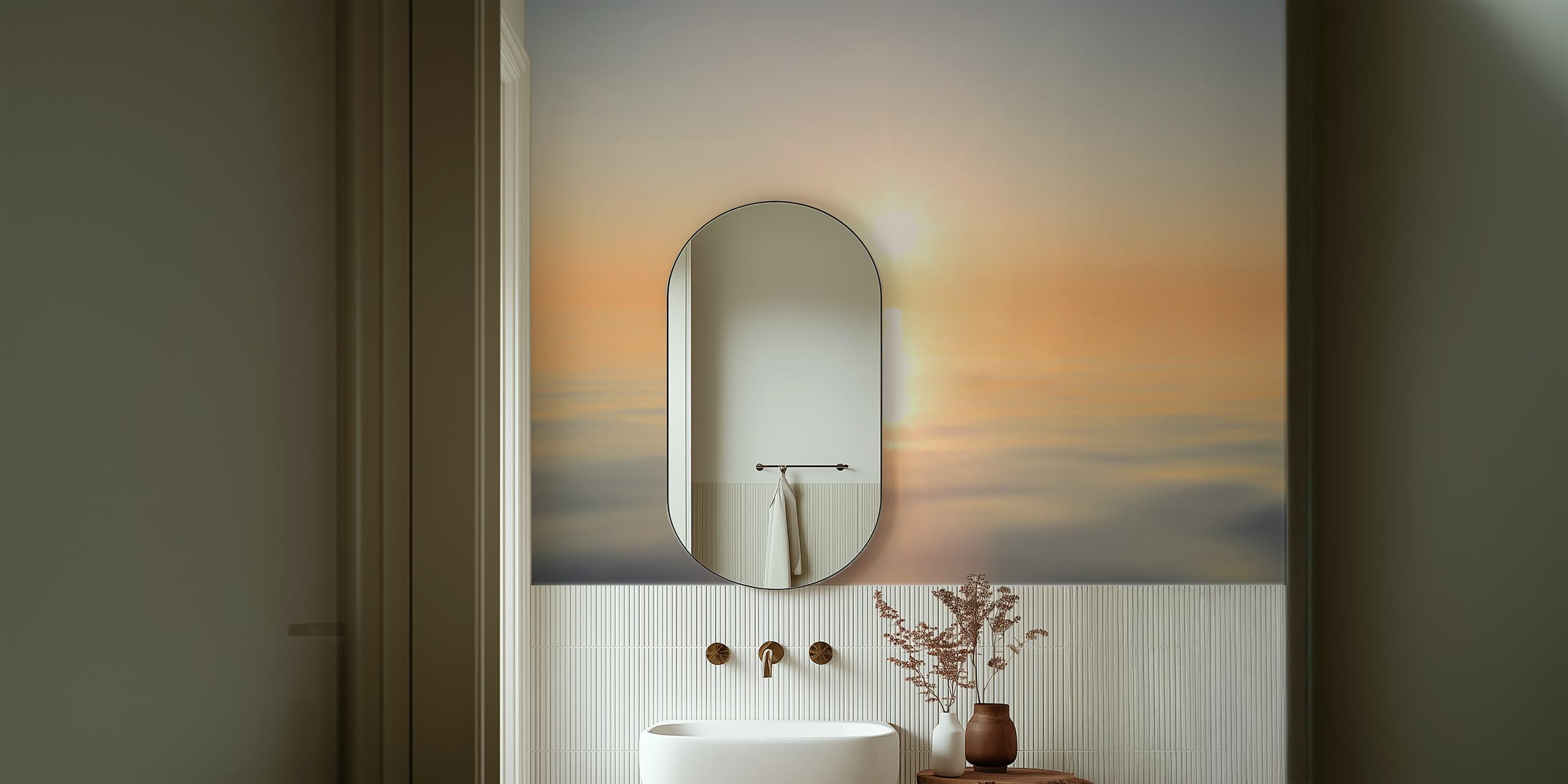 Sunset over the Baltic Sea wallpaper in a room