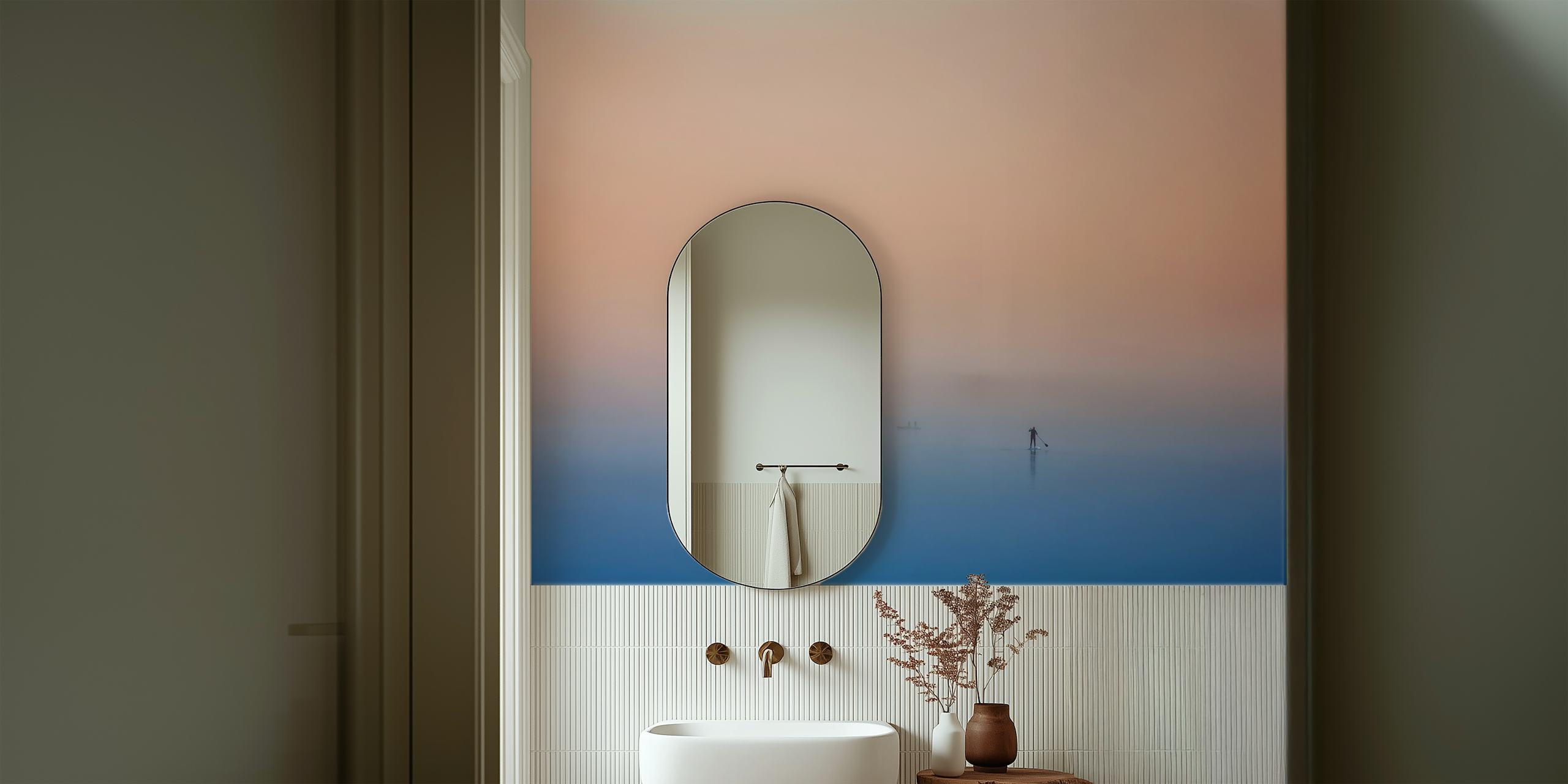 Stand up paddling wallpaper in a room