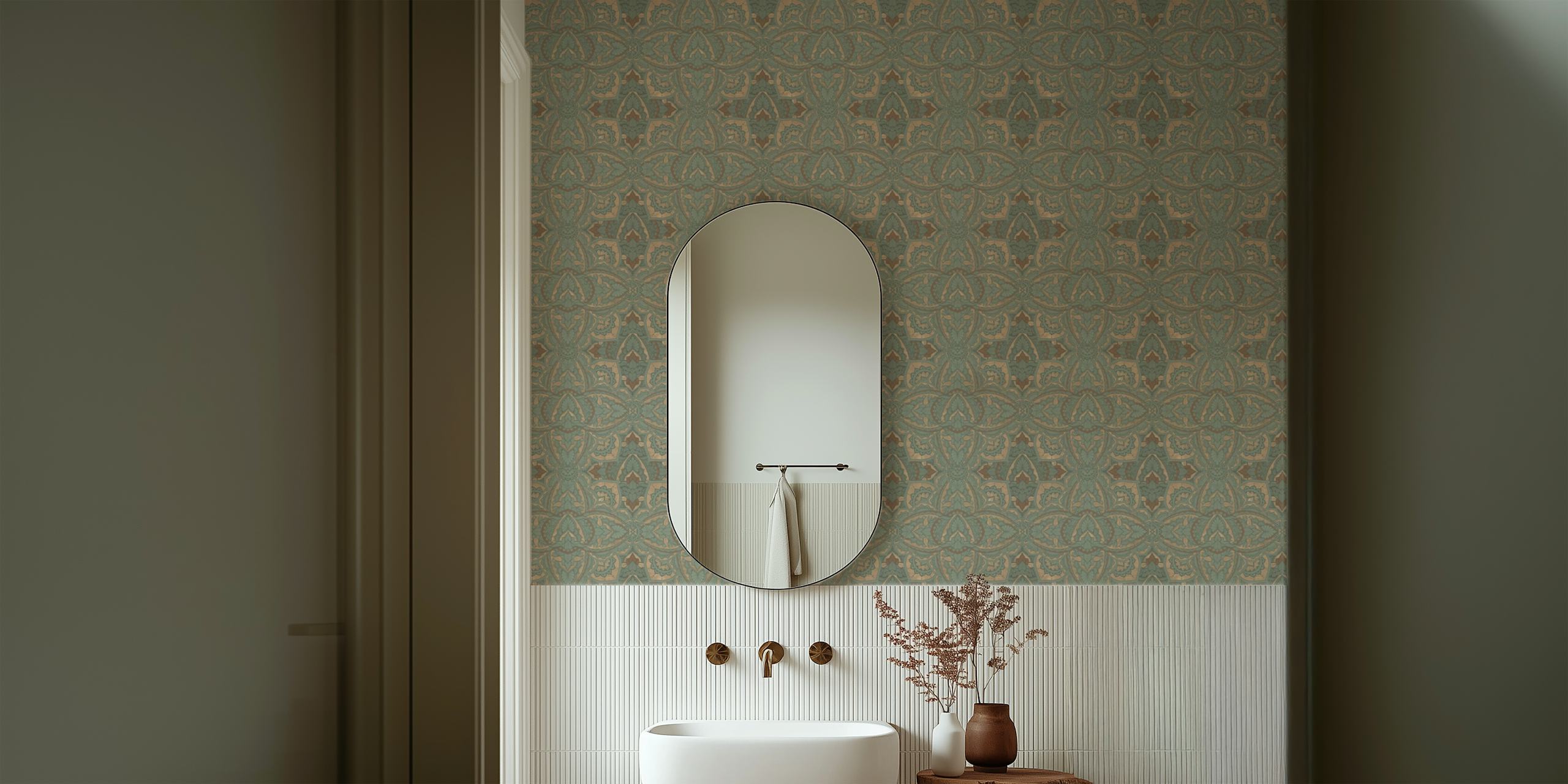 Golden vintage mandala wallpaper design