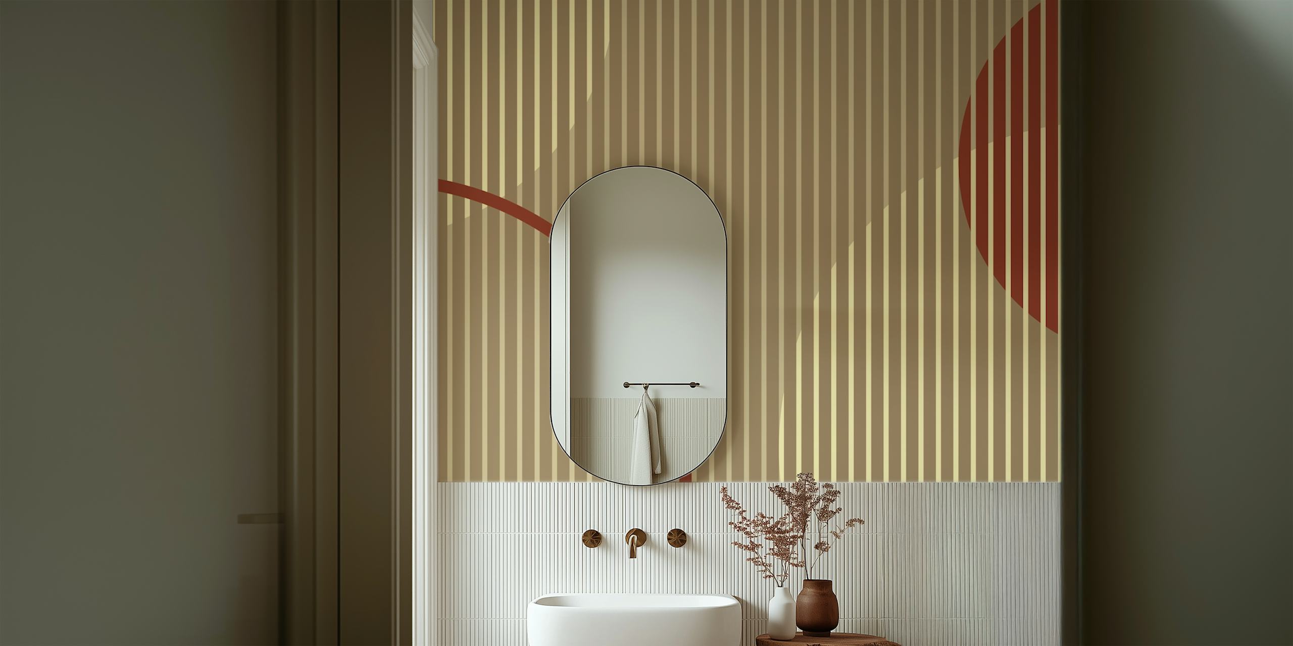 Geometric patterns with burgundy and brown colors wallpaper