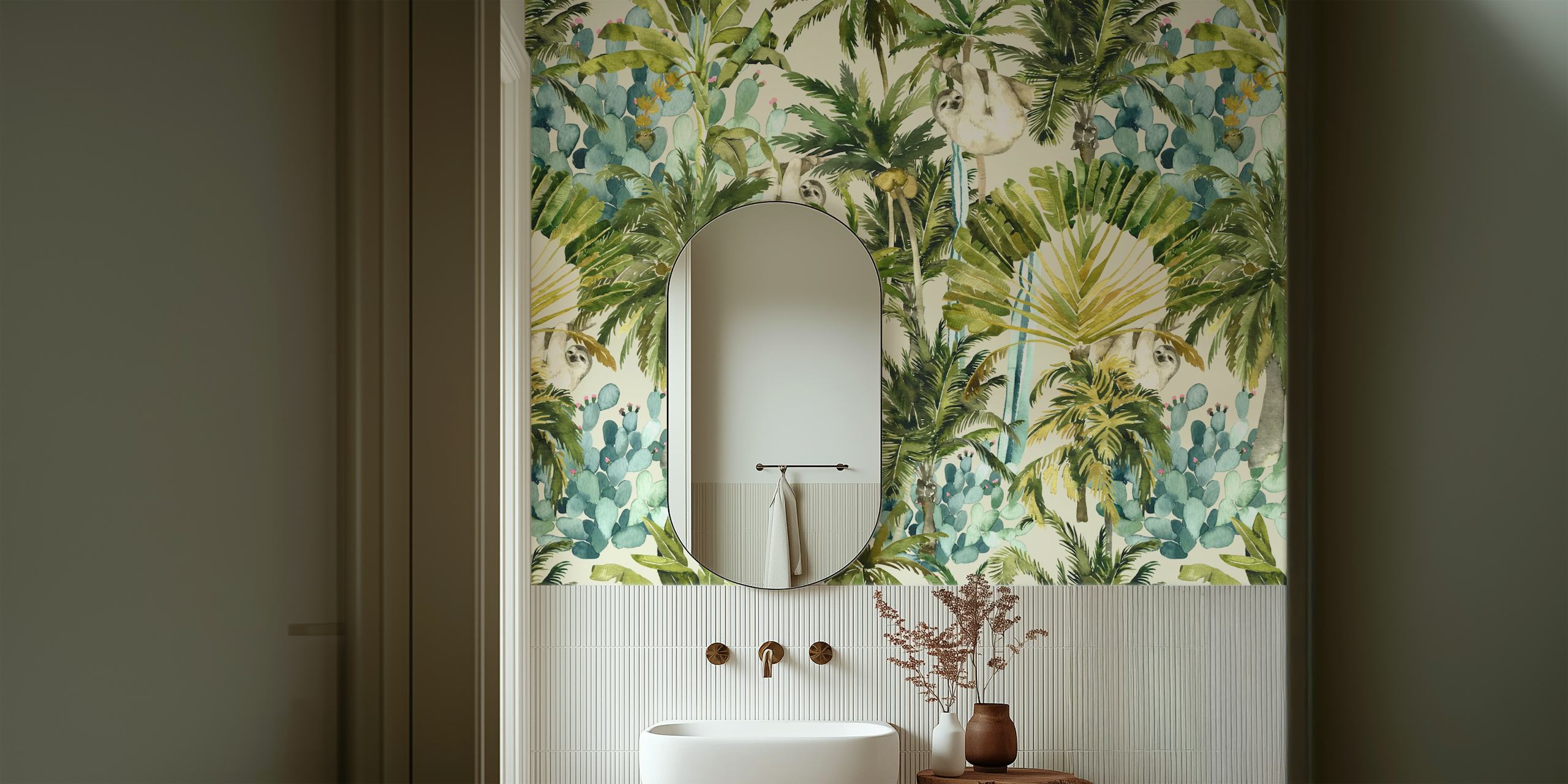 Sloths in a Tropical Jungle wallpaper