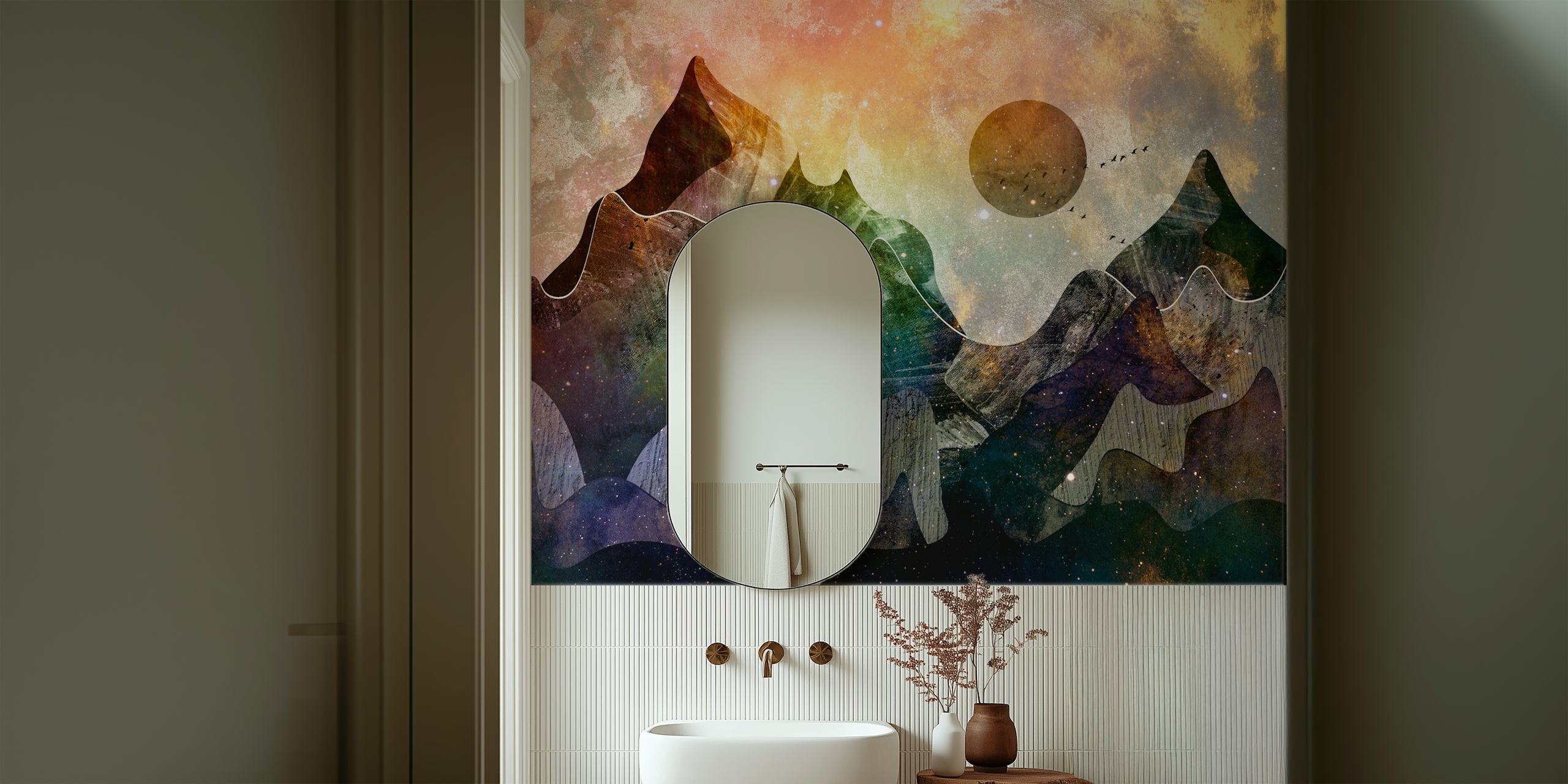 Gemstone Highlands artistic wallpaper in a room