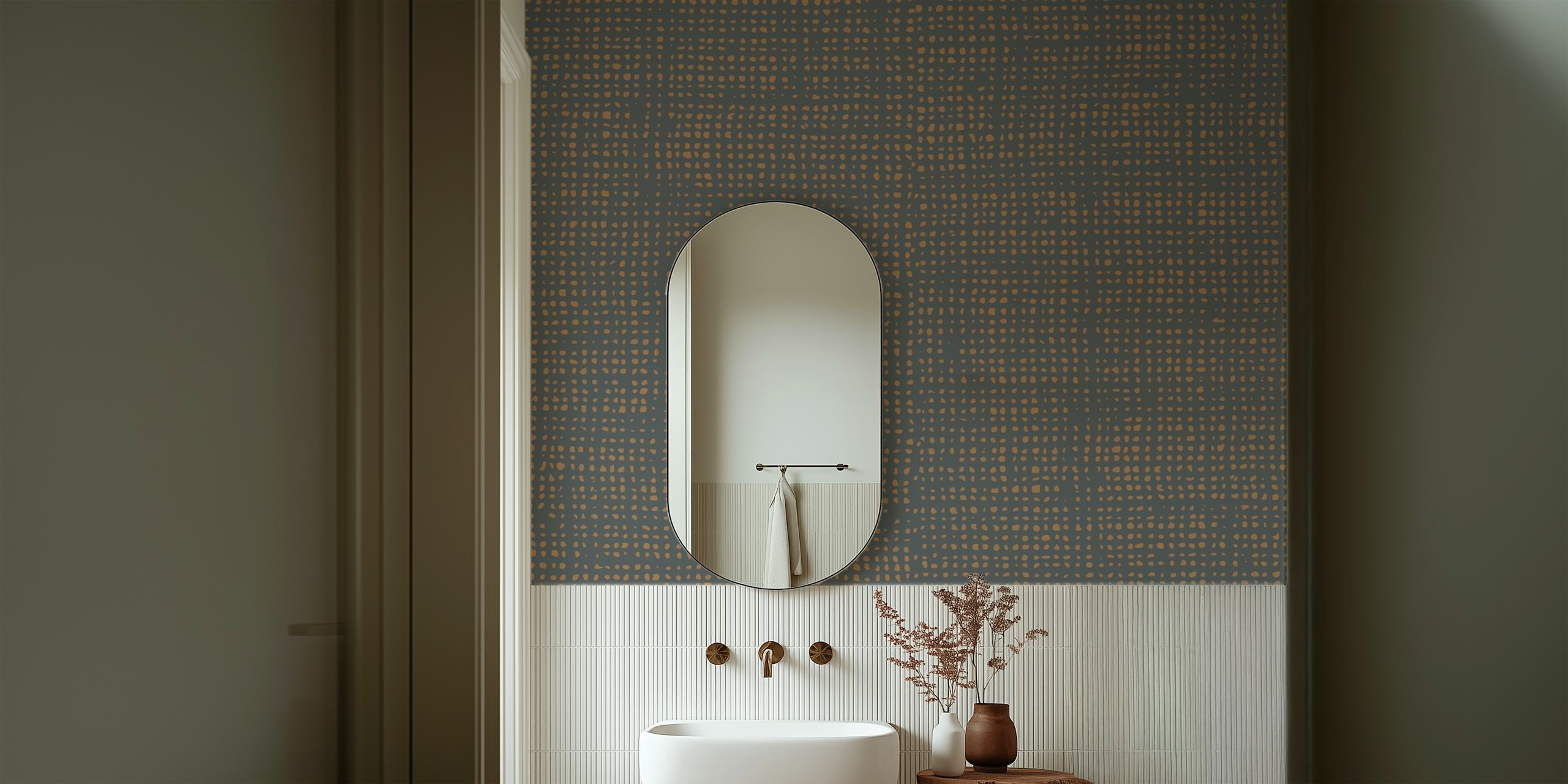 Blue textured fabric design with grid pattern wallpaper