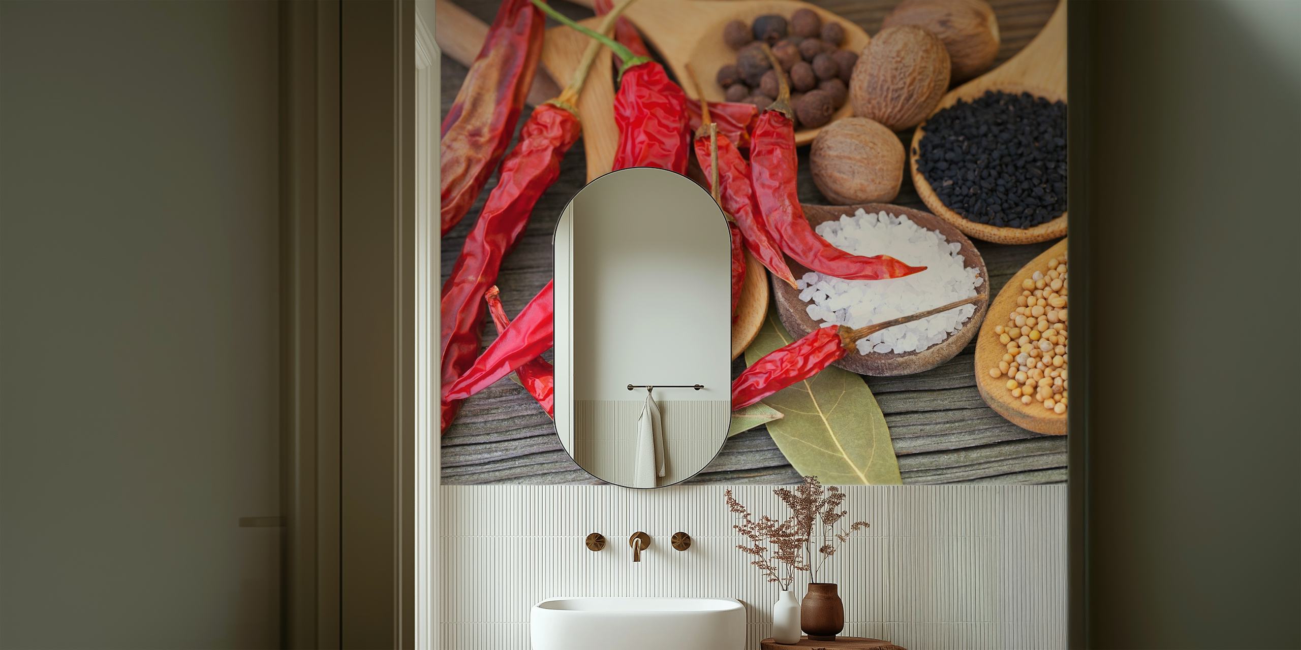 Ταπετσαρία Spicy Kitchen σε ζωντανό σχέδιο