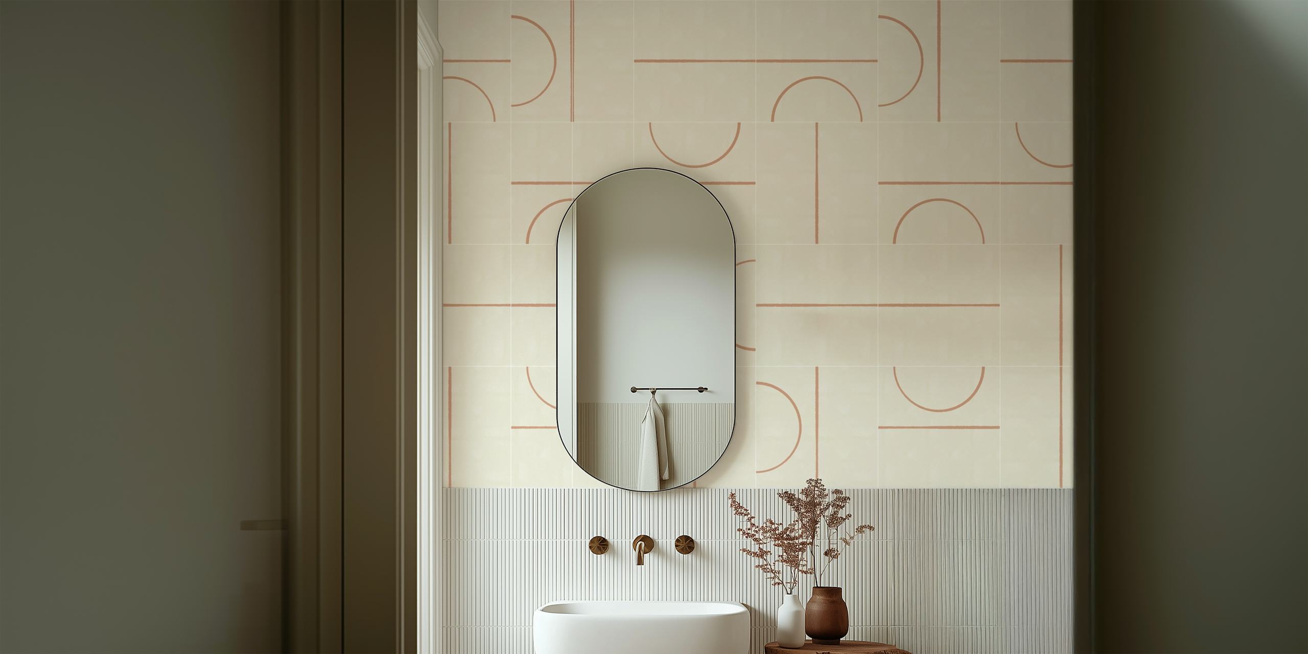 Minimal Wall Tiles One tapeta w pokoju