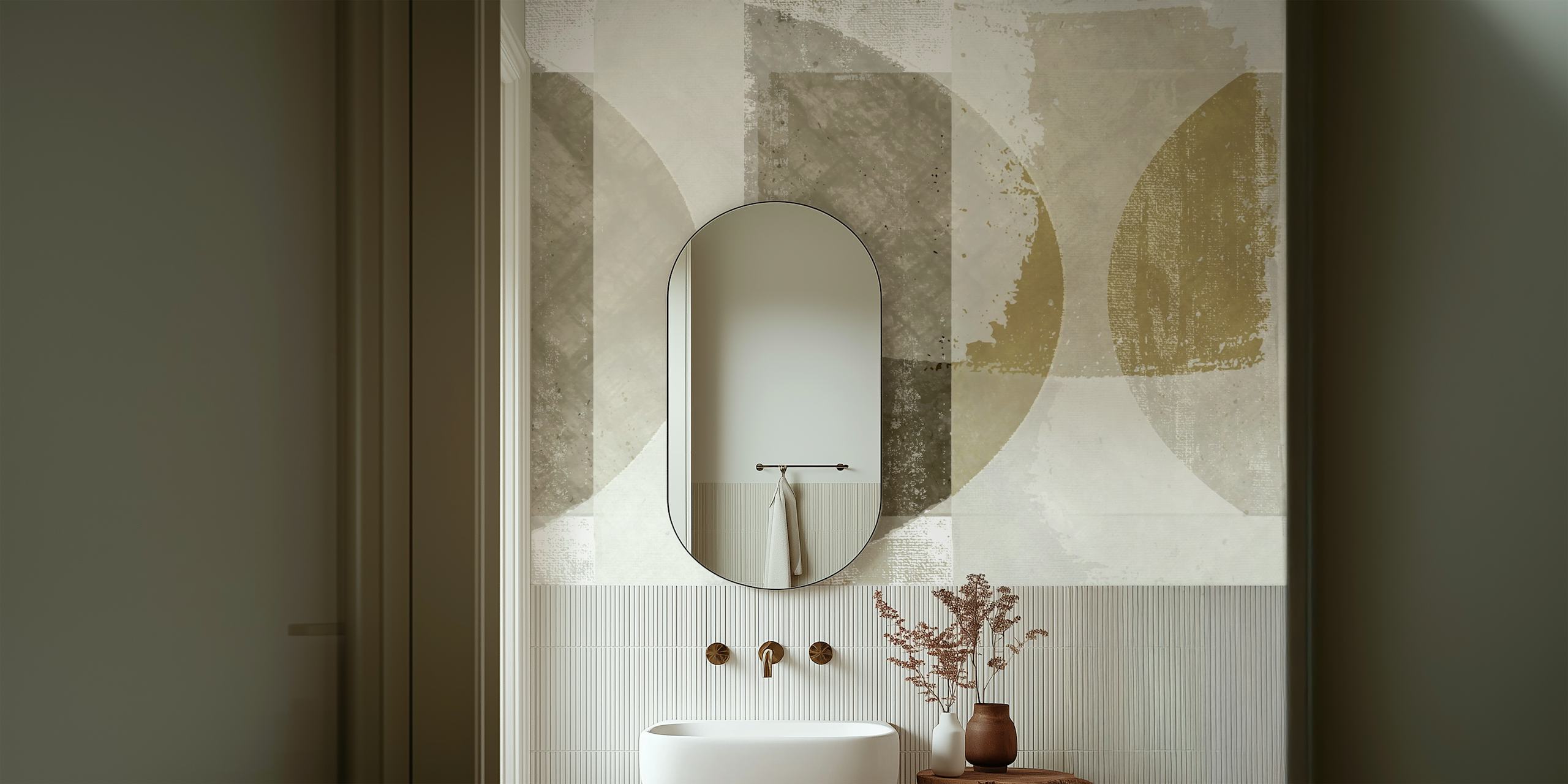 Carta da parati Modern Vintage Geometry in una stanza