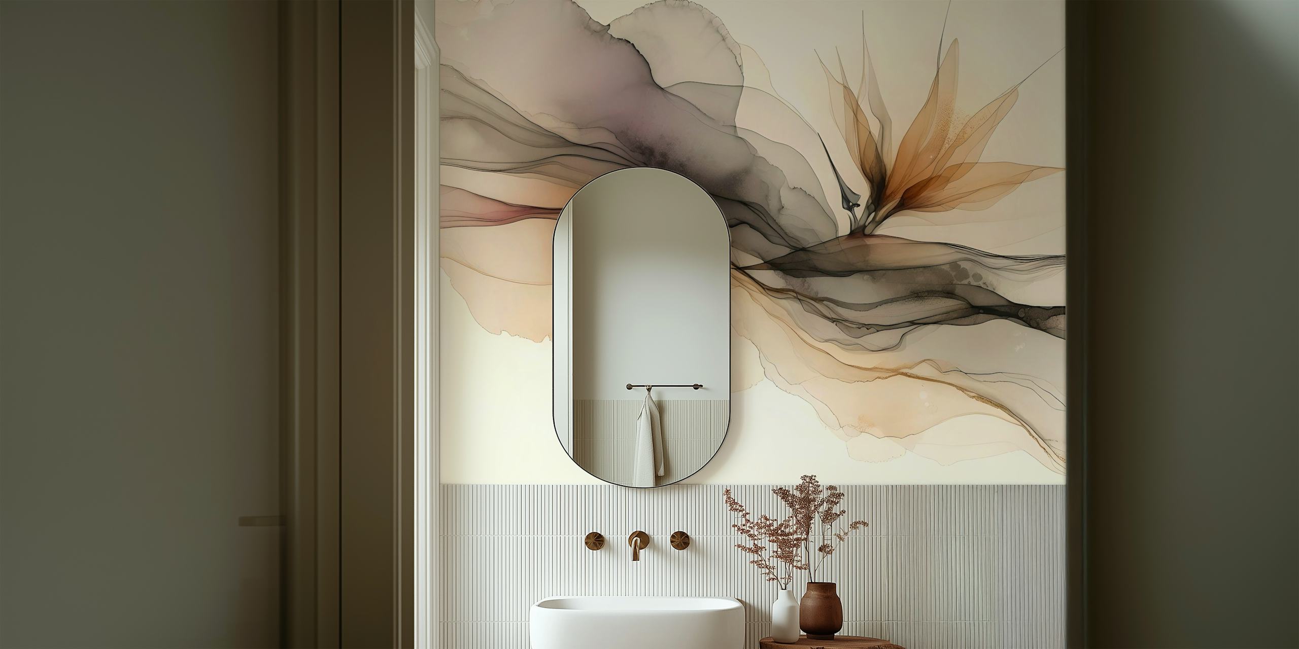 Ethereal Ink Flow-tapetti huoneessa