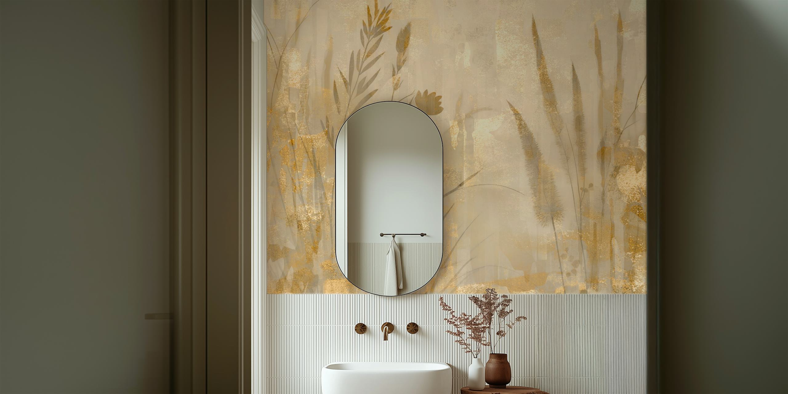Gilded Botanical Elegance tapet i ett rum