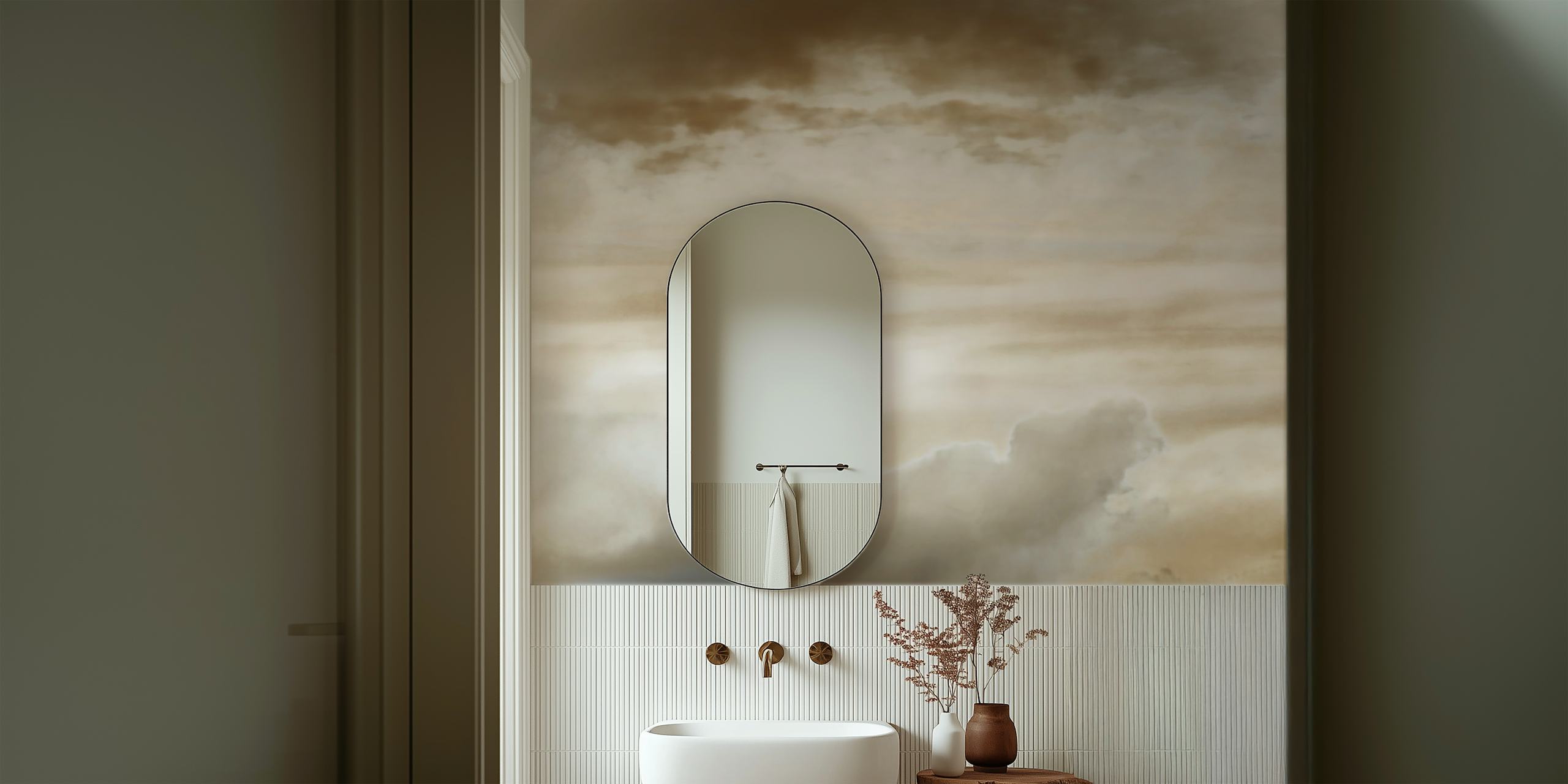 Papel pintado Abstract Cloudscape Essence en una habitación