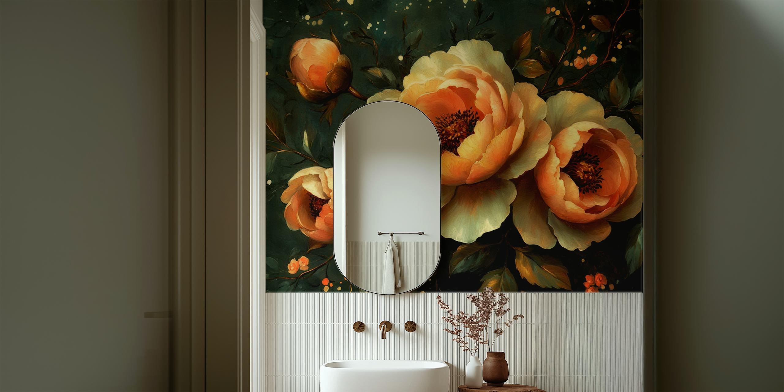 Whispering Baroque Floral Roses Dream σχέδιο ταπετσαρίας