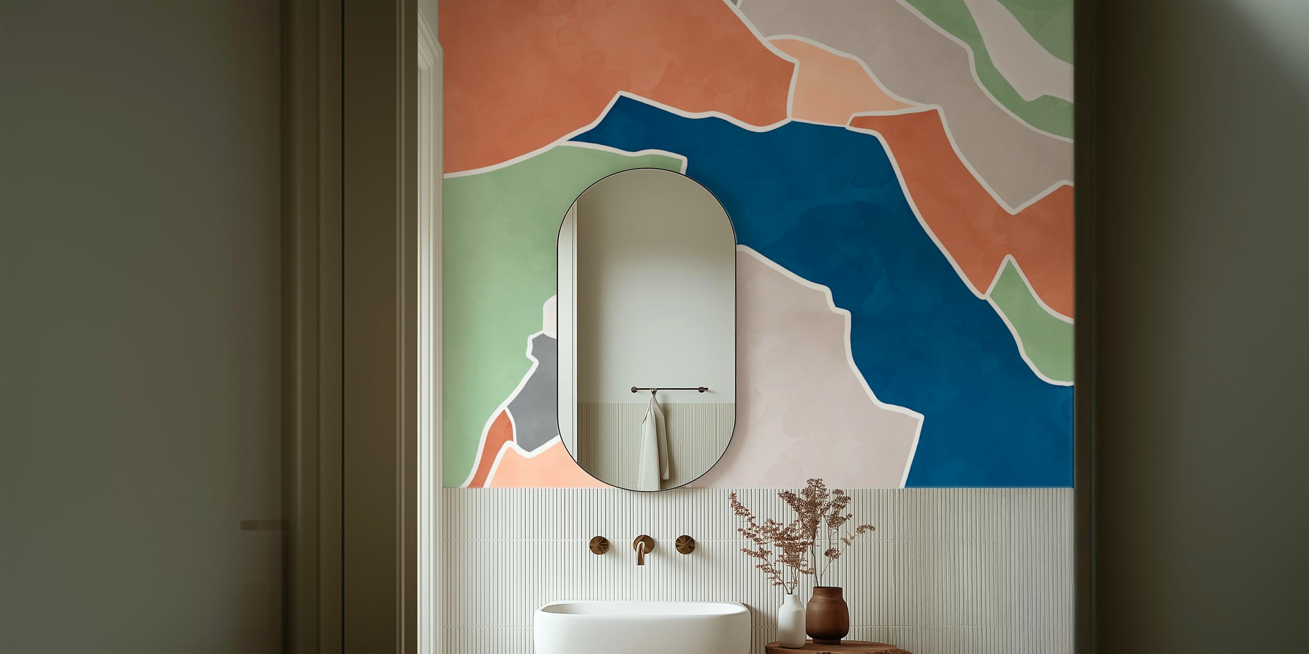 Papel de parede Contemporary Chroma Art em um quarto