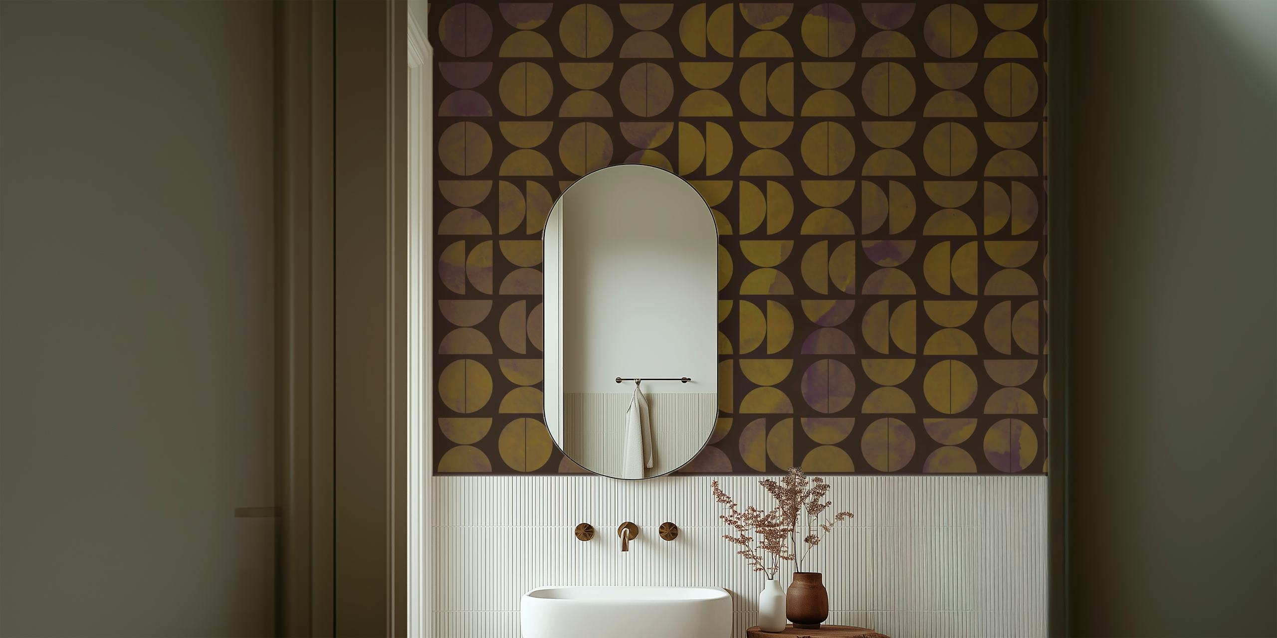 Mid Century Mocha Gold tapet i et rom