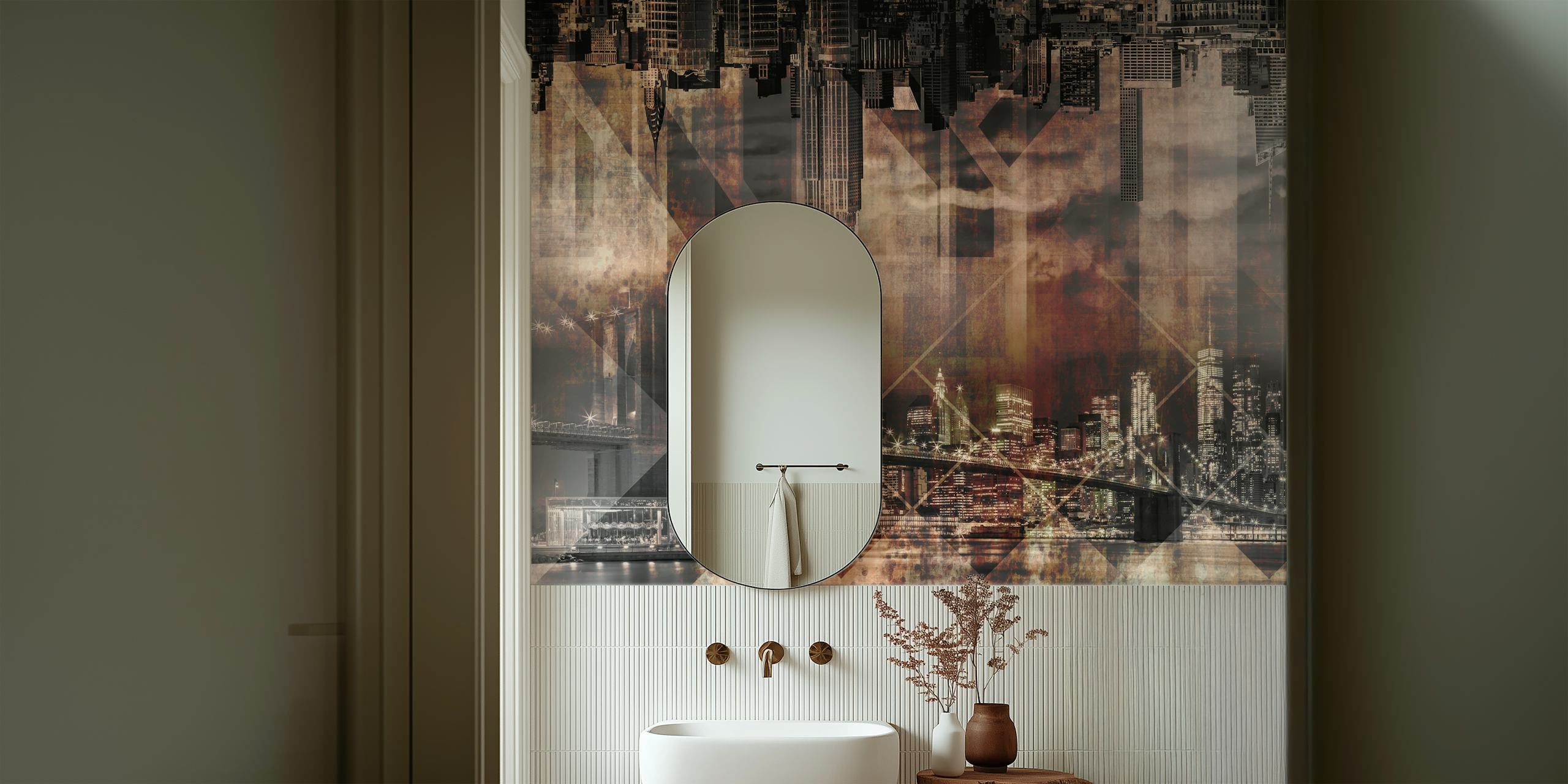 Design de papel de parede Manhattan skyline moderno