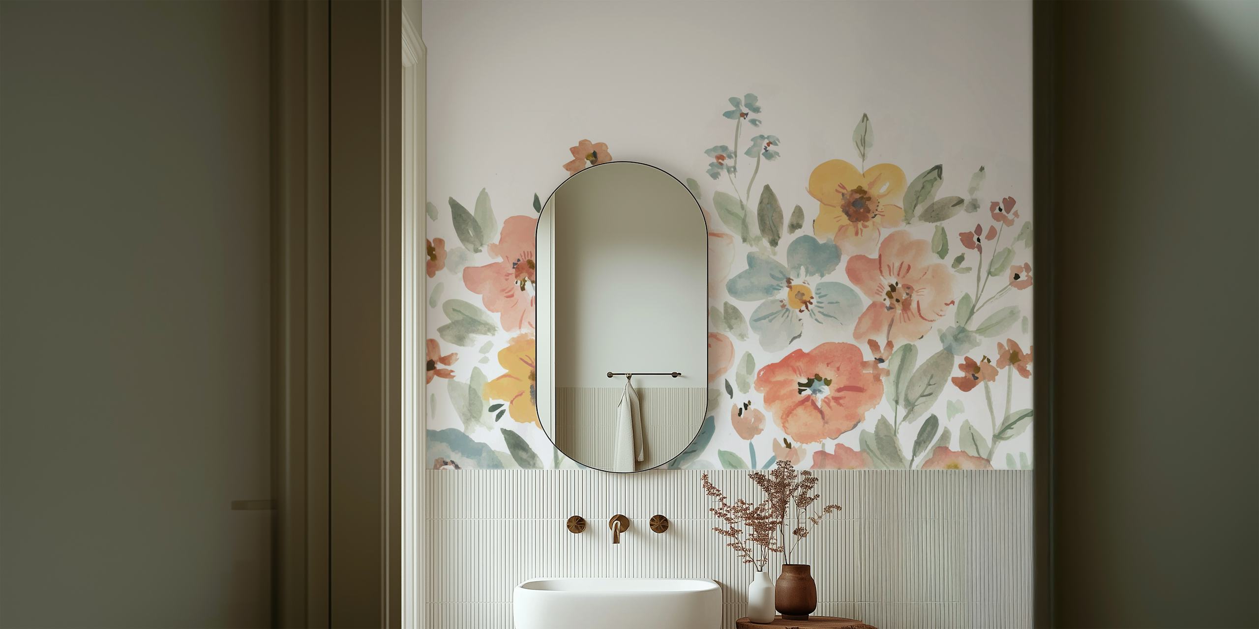 Delicate Garden behang in een kamer