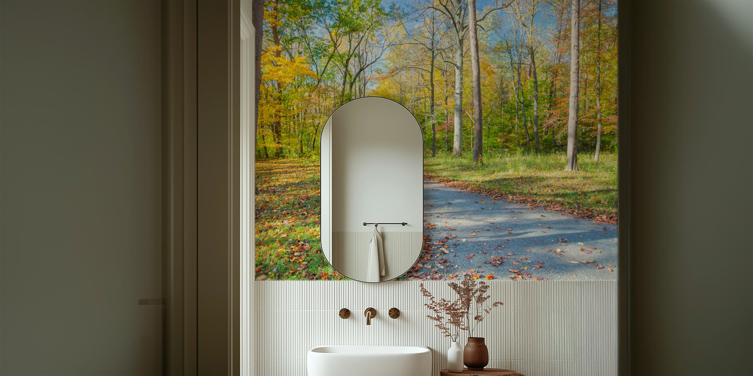 Tapeta Autumn Forest Pathway u sobi