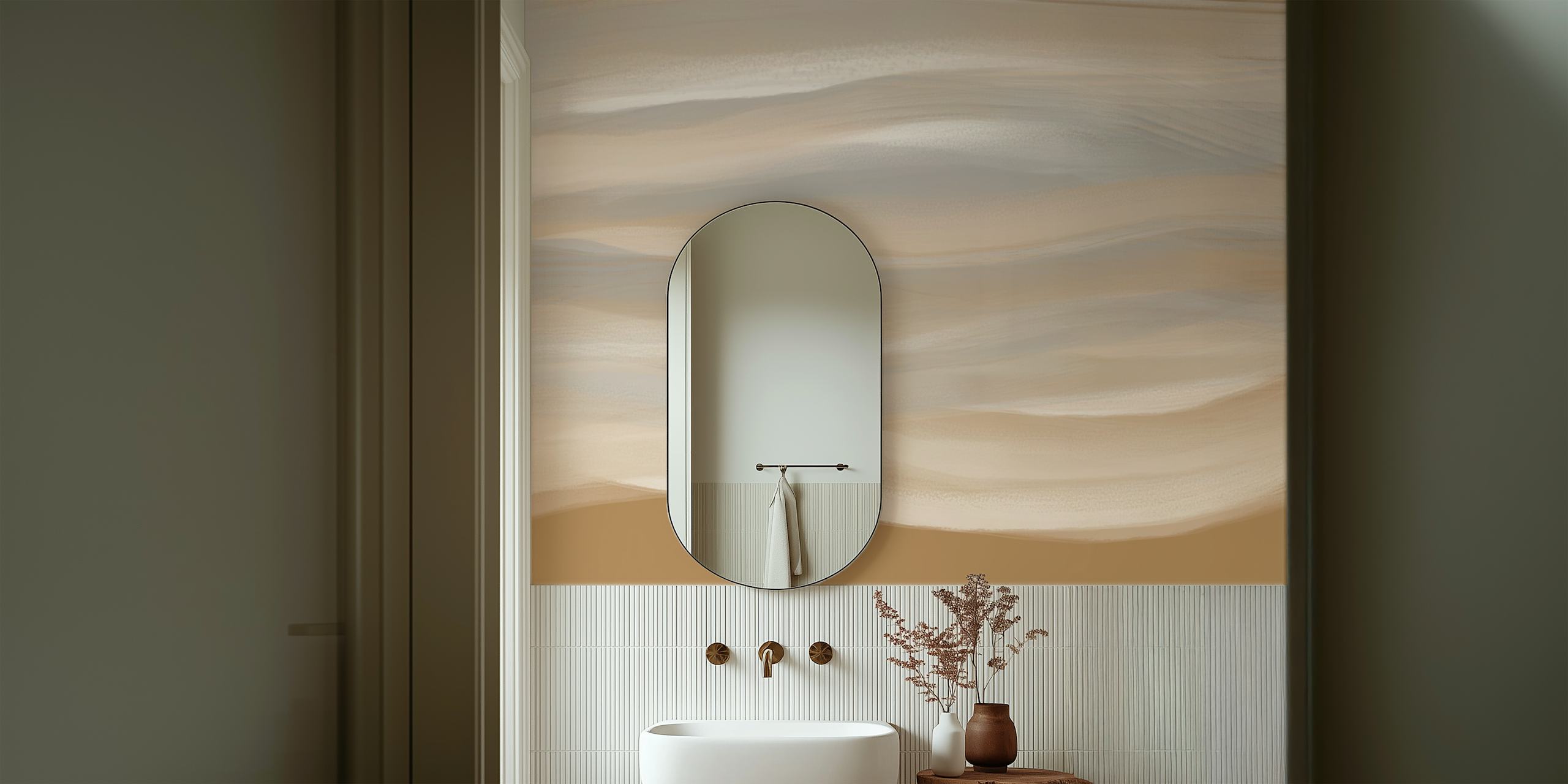 Papel de parede Soft Sand Waves em um quarto