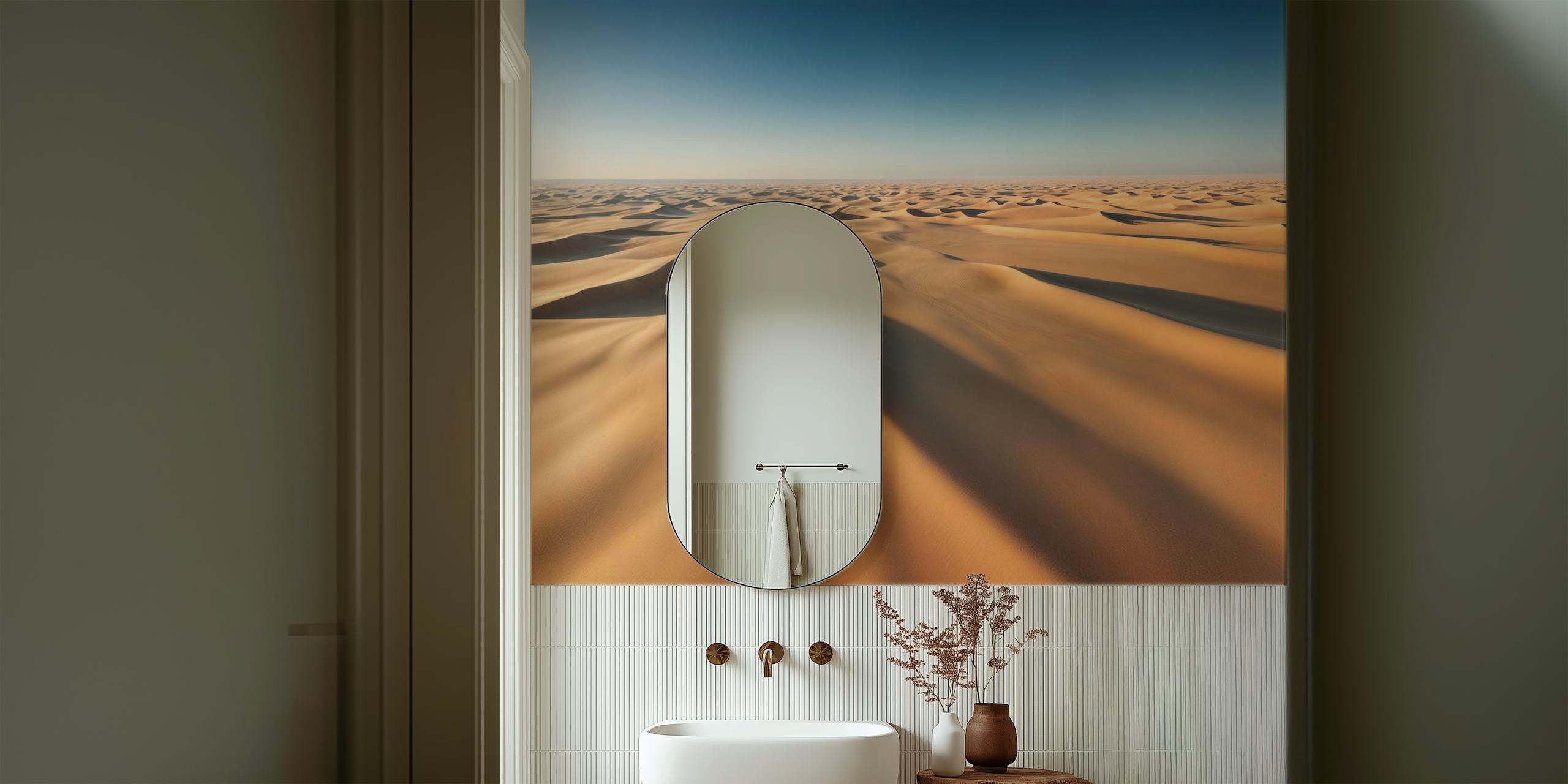 Papel de parede Sand Dunes Horizon em um quarto