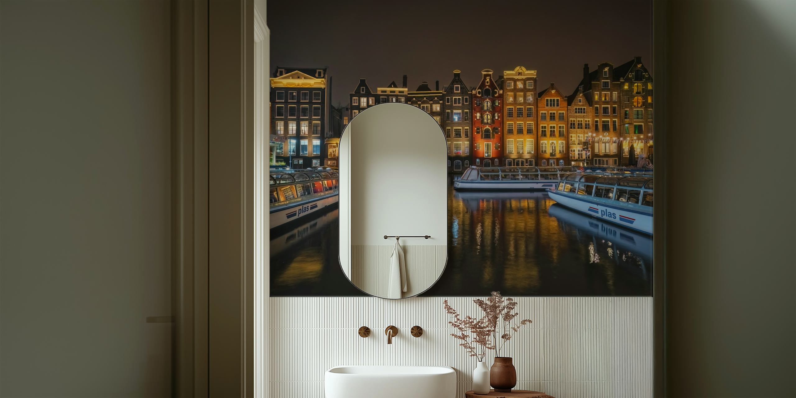 Amsterdam at night tapeta