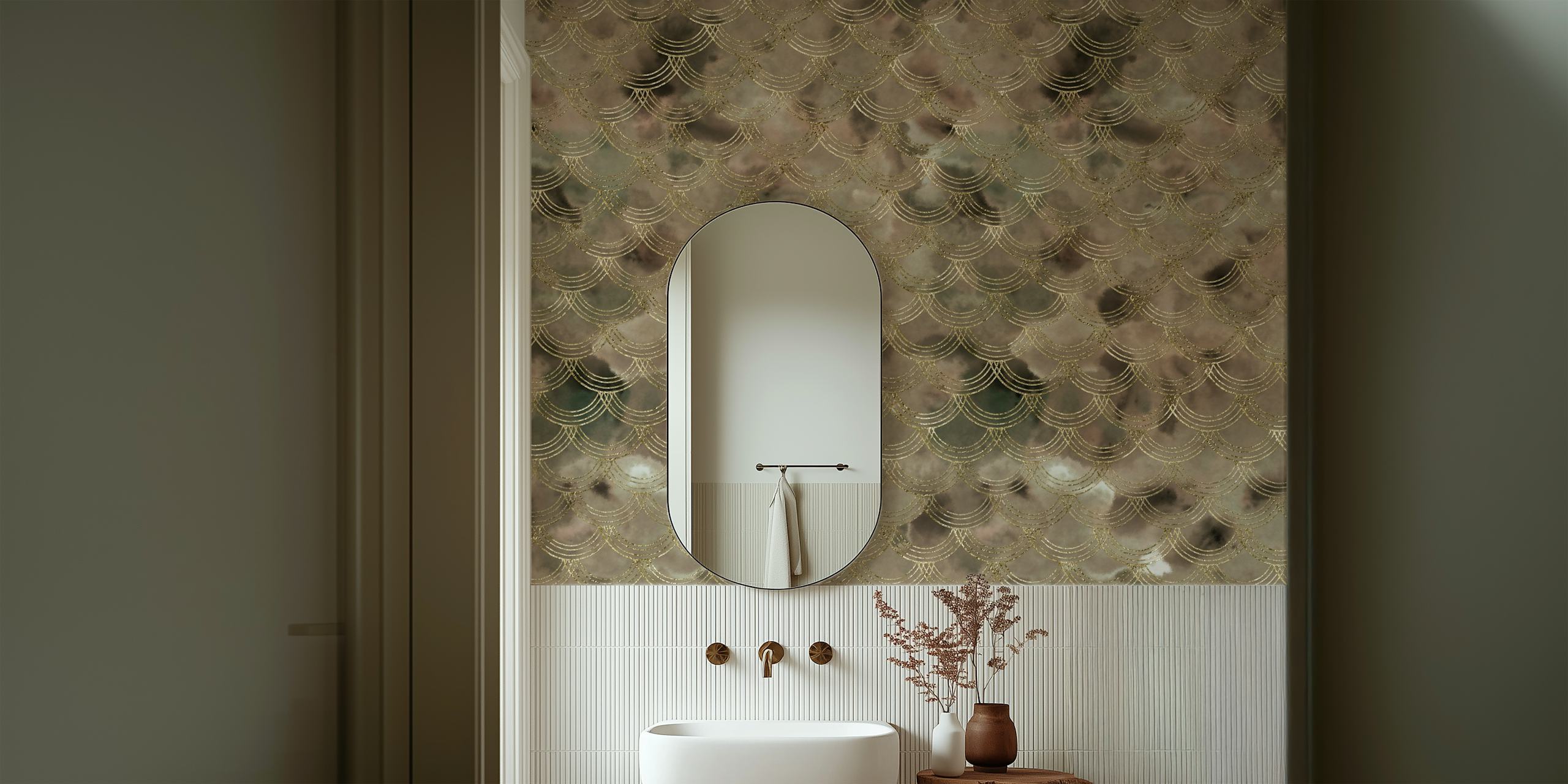 Golden Scales Glam 2 wallpaper in a room