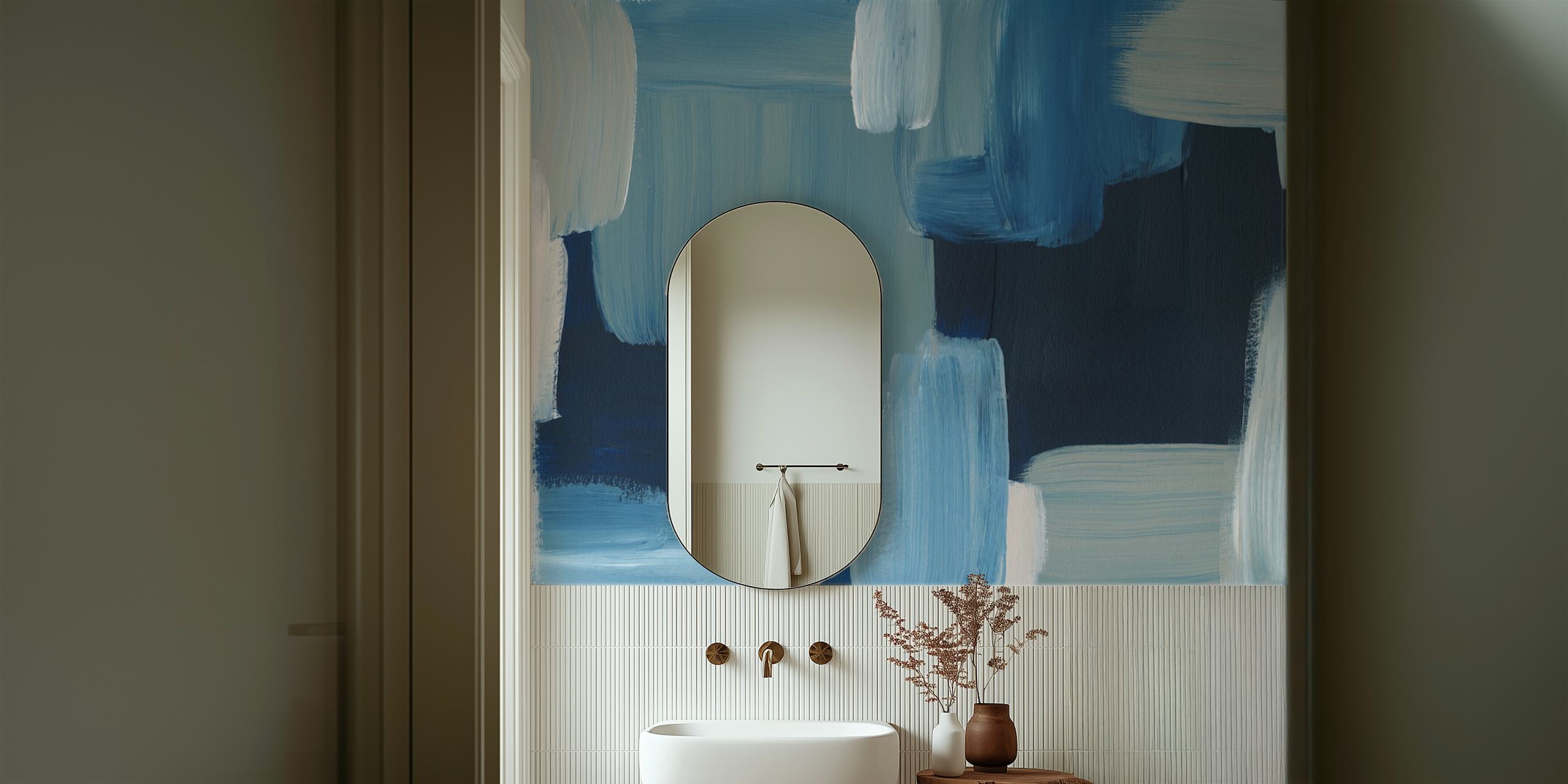 Tranquil Blue Shades wallpaper in a room