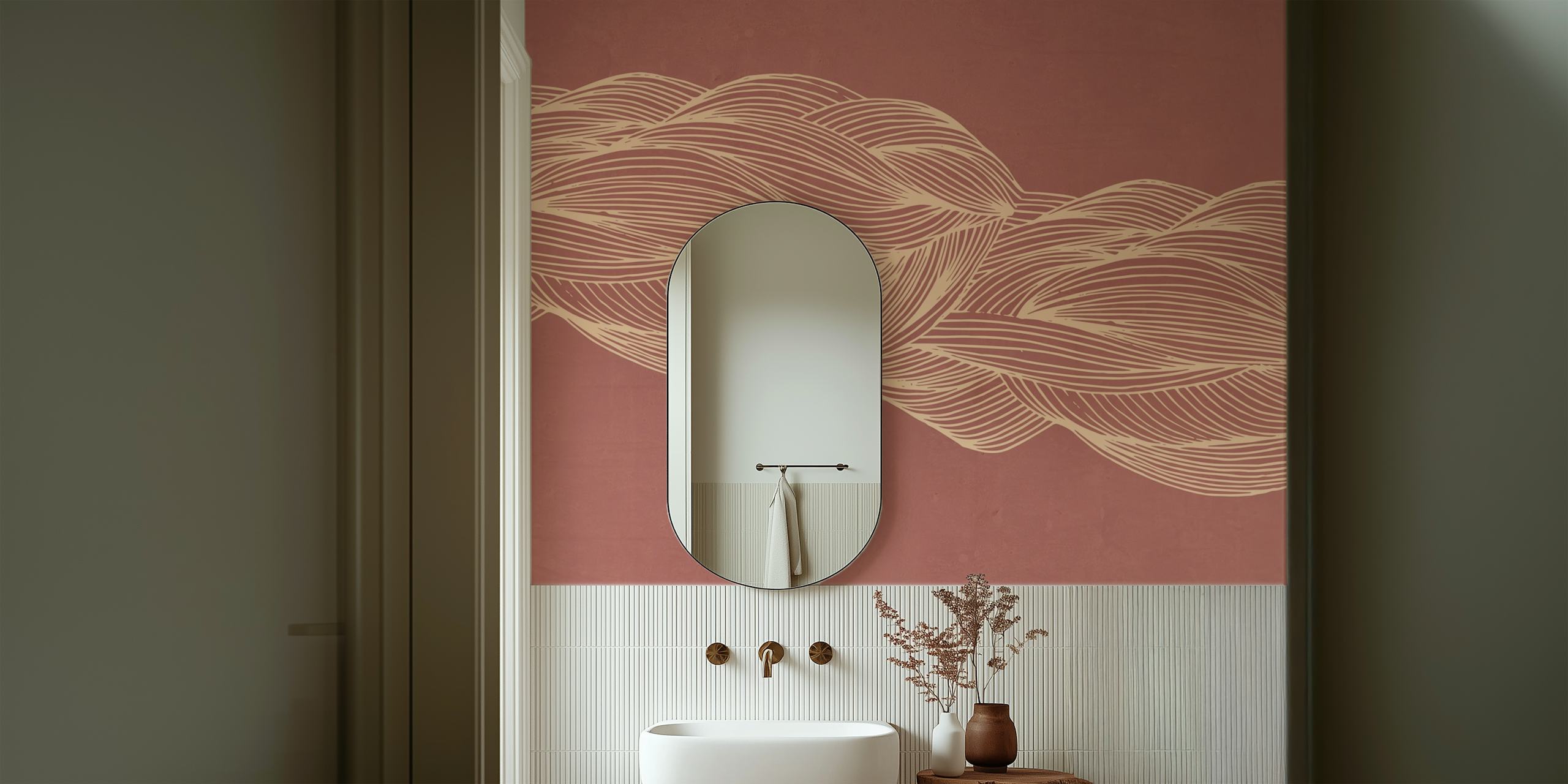 papier peint Interlacing Lines dans une pièce