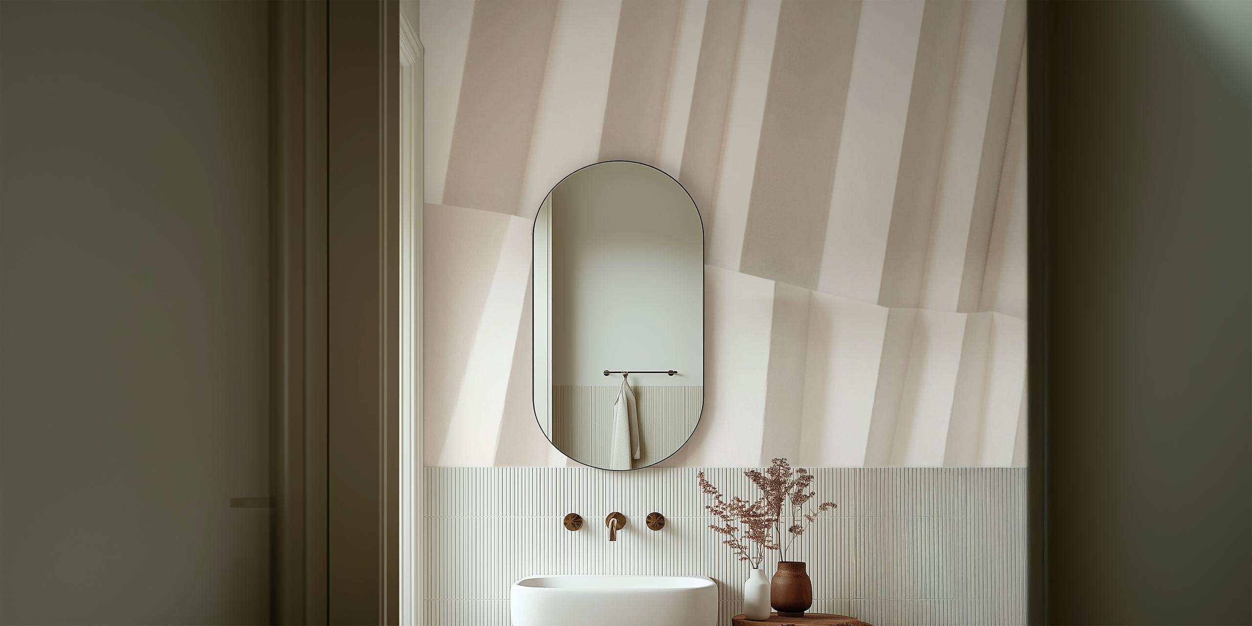 Textured wallpaper design in a modern room