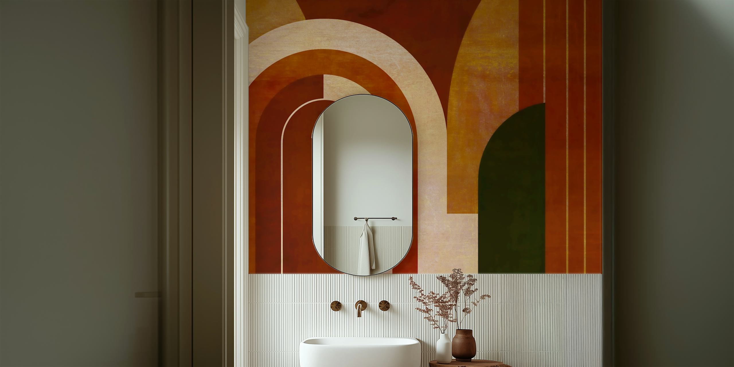 Vintage Arch Vibes wallpaper in a stylish room