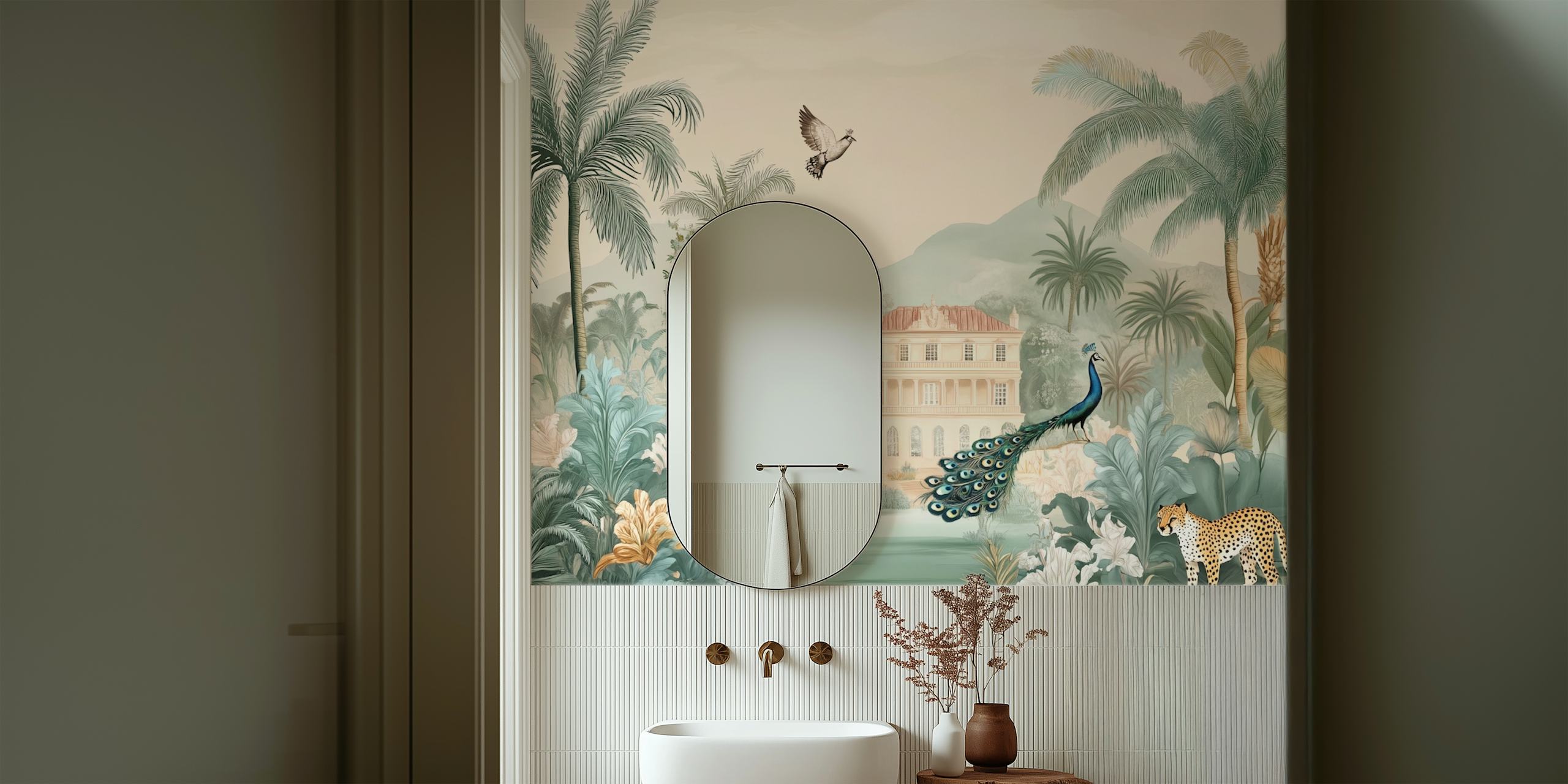 Papel pintado Lush Garden Residence en una habitación