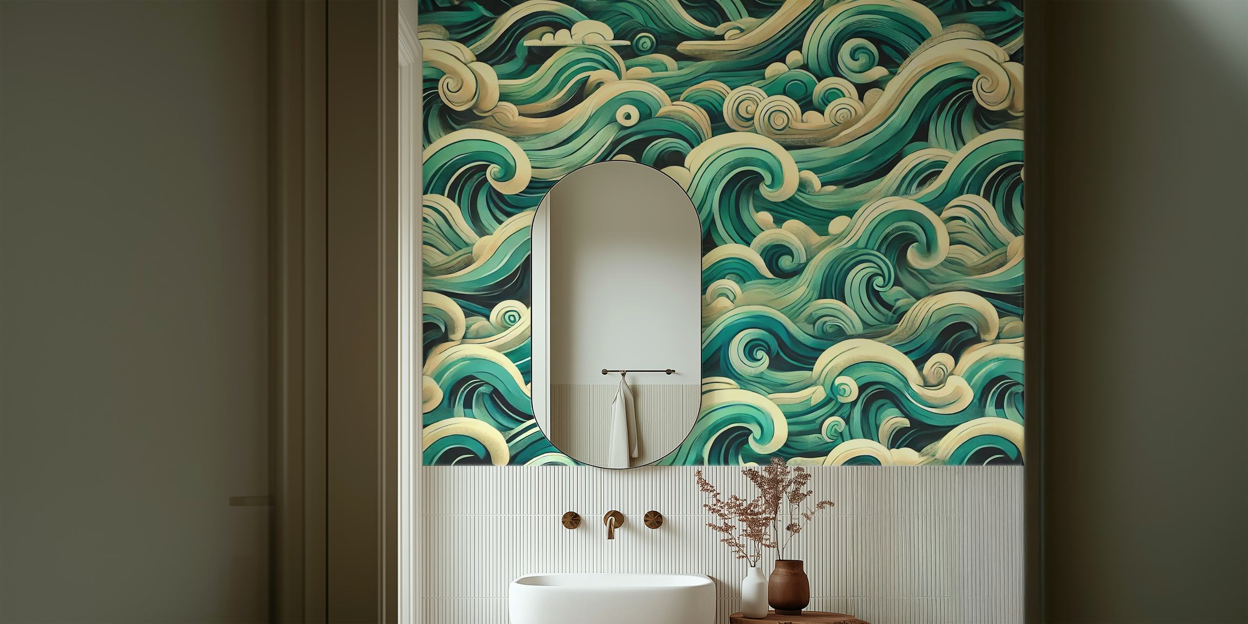 Endless Ocean Rhythm wallpaper in a room