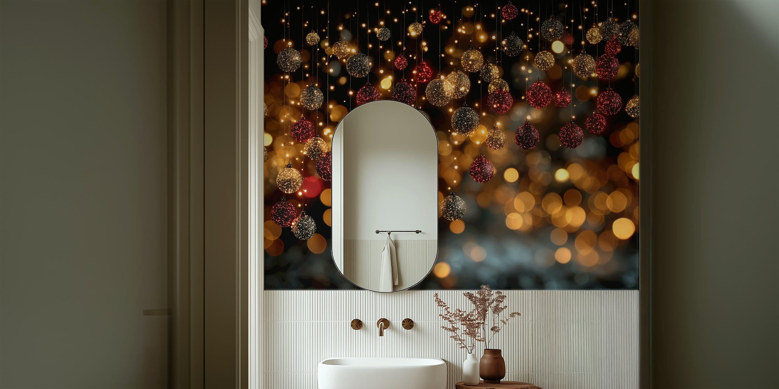 Papier peint Festive Sparkle Lights dans une pièce