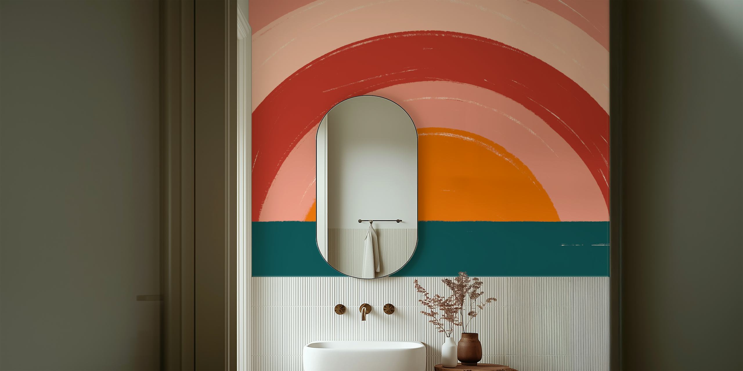 Papel pintado Retro sunset en una habitación elegante