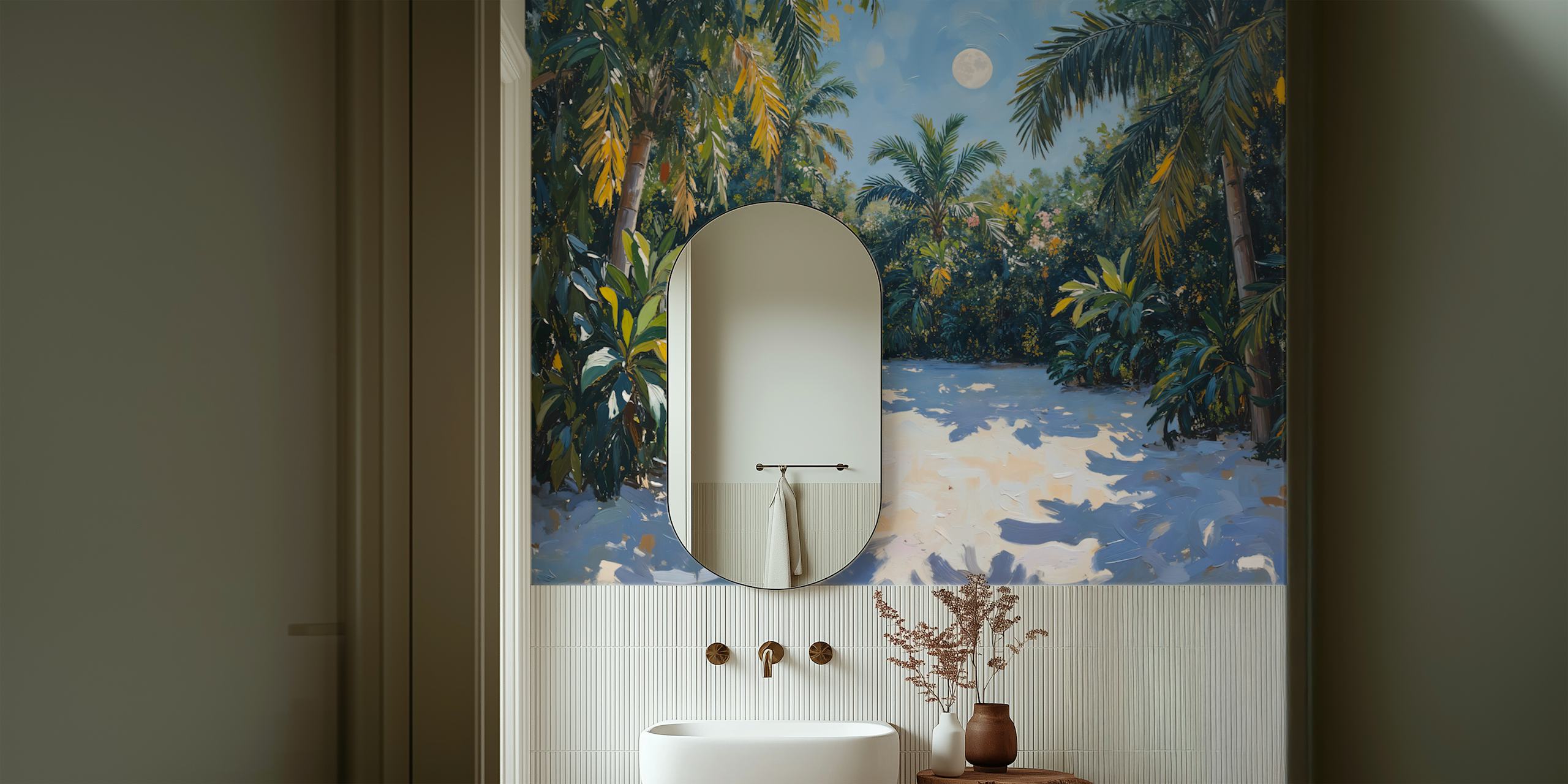 Tropical Moonlit Oasis ταπετσαρία σε ένα δωμάτιο