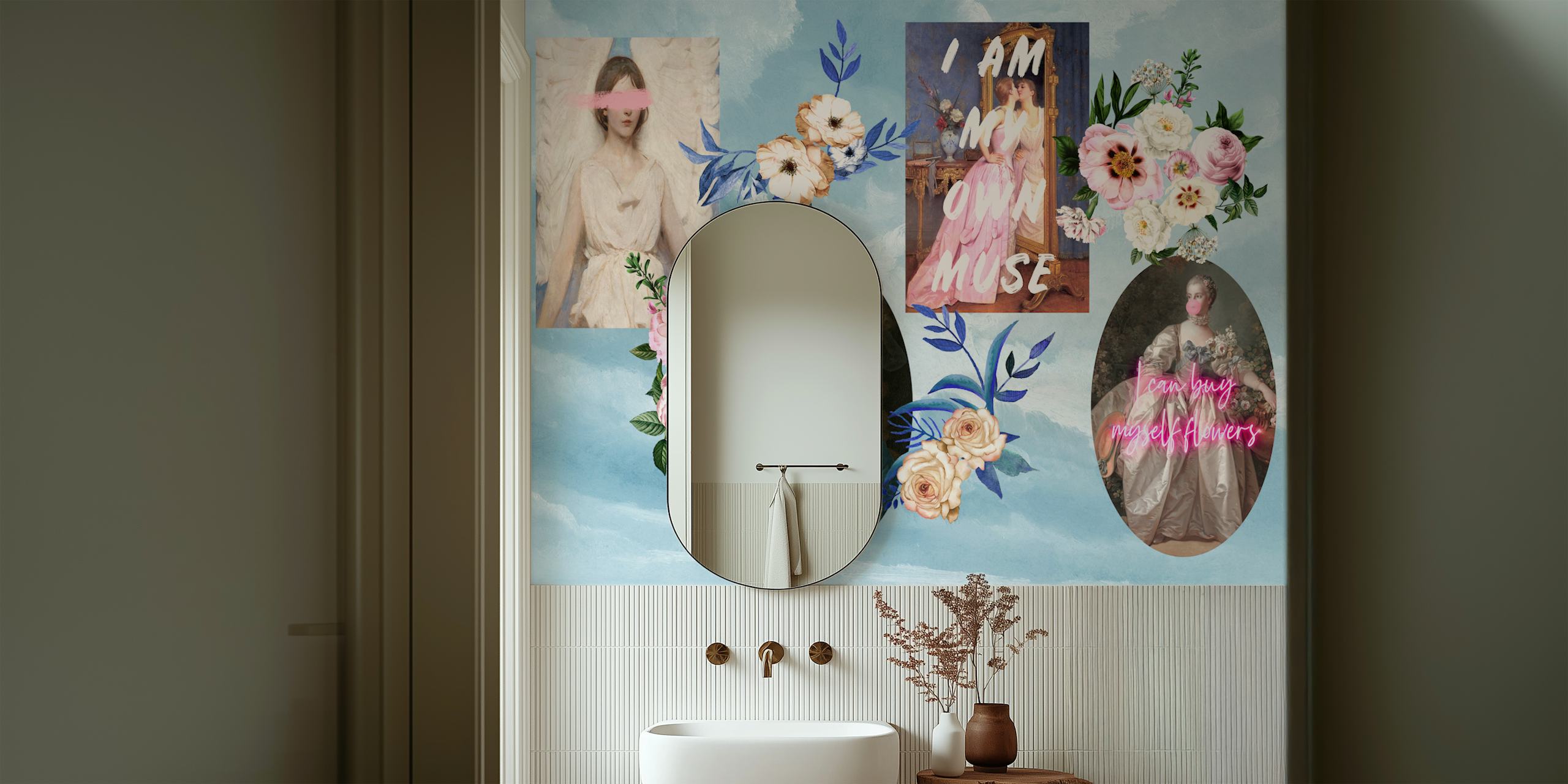 Papel tapiz Elegant Muse Collage en una habitación