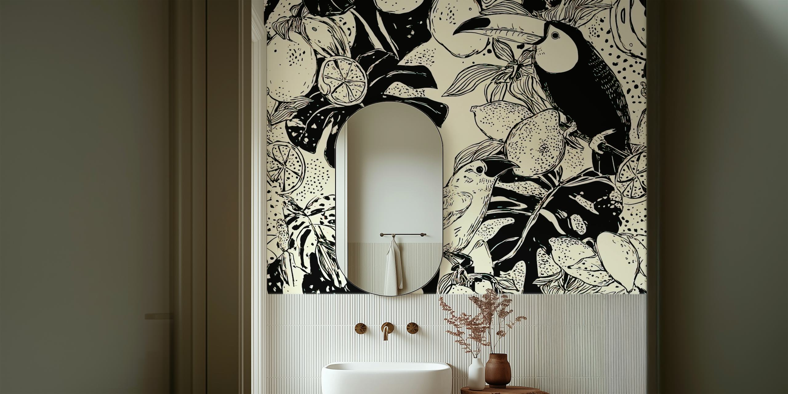 Jungle Symphony tapettisuunnittelu huoneessa