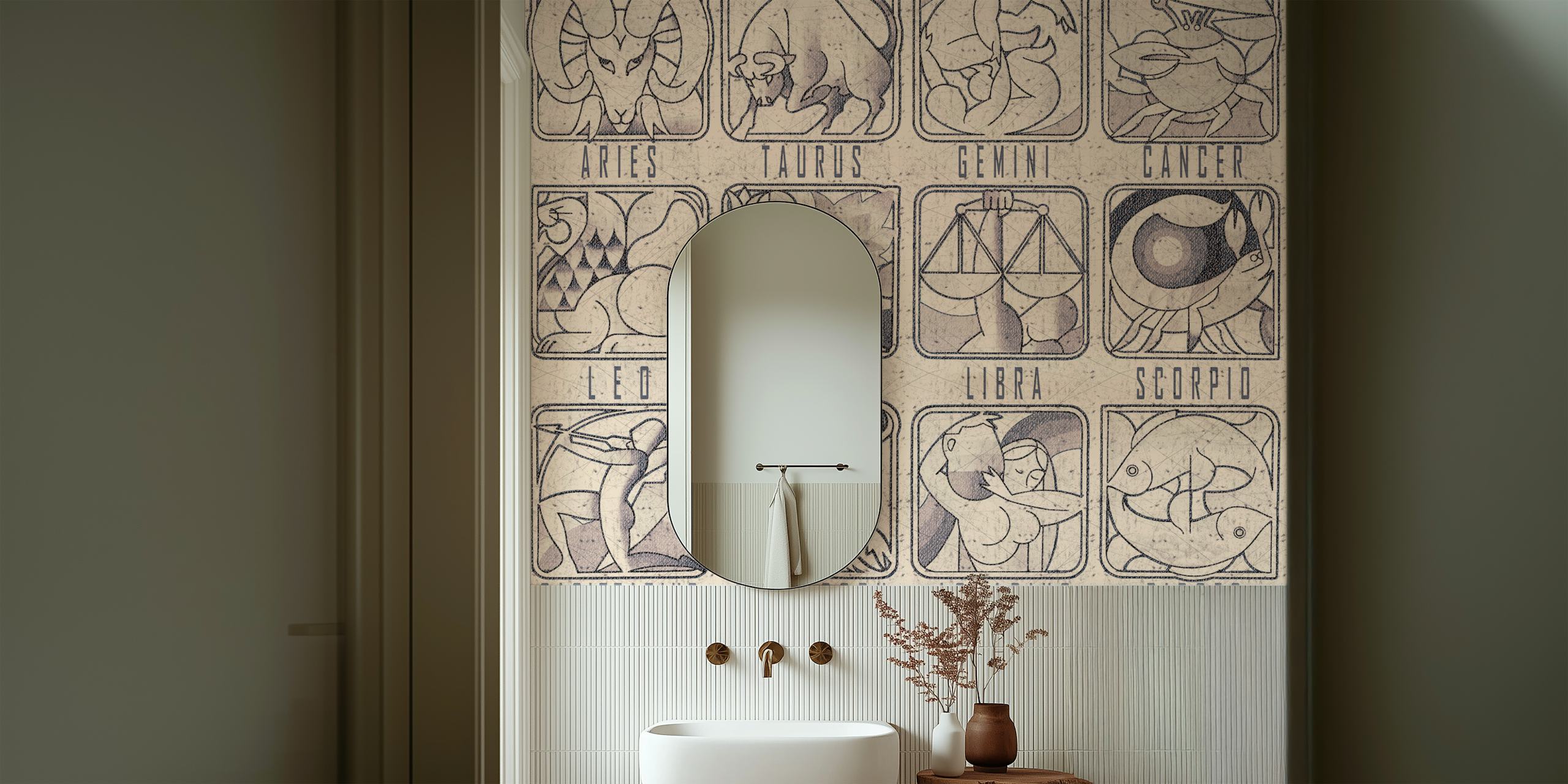 Astrology Chalkboard Art wallpaper in a room