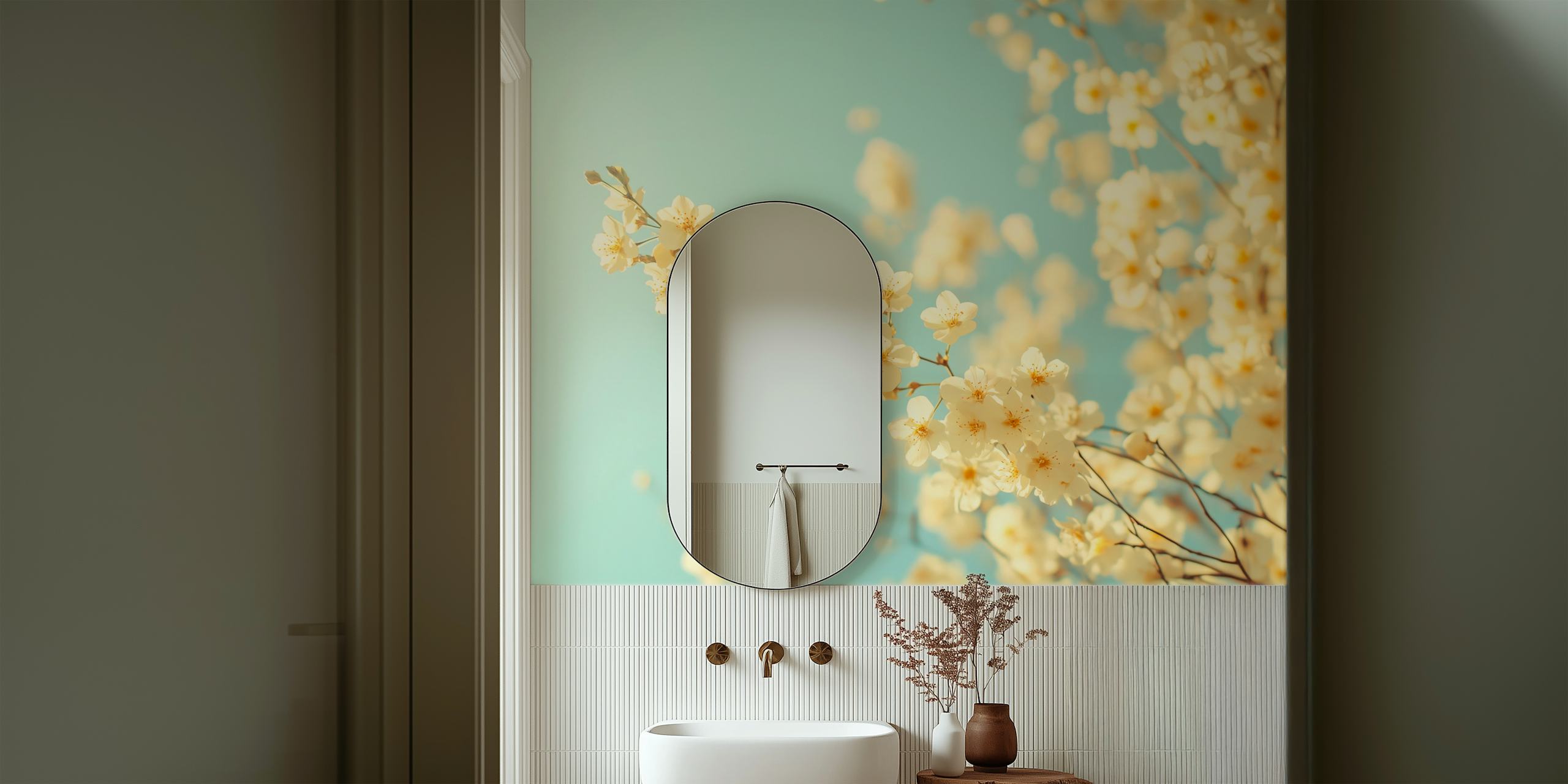 Tapeta Butter Yellow Blossom Dream u sobi