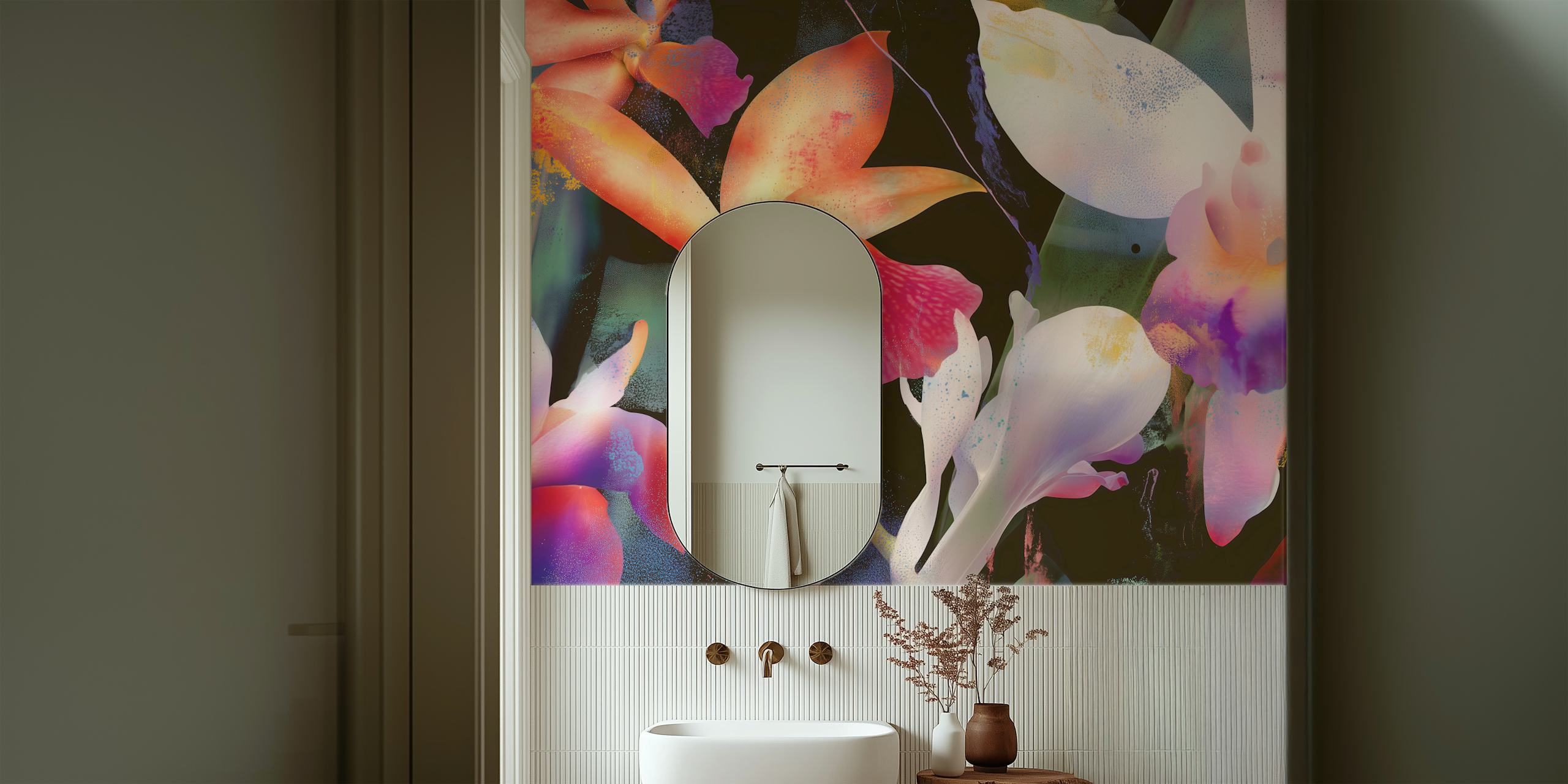 Tropical Orchid Dream wallpaper in een kamer
