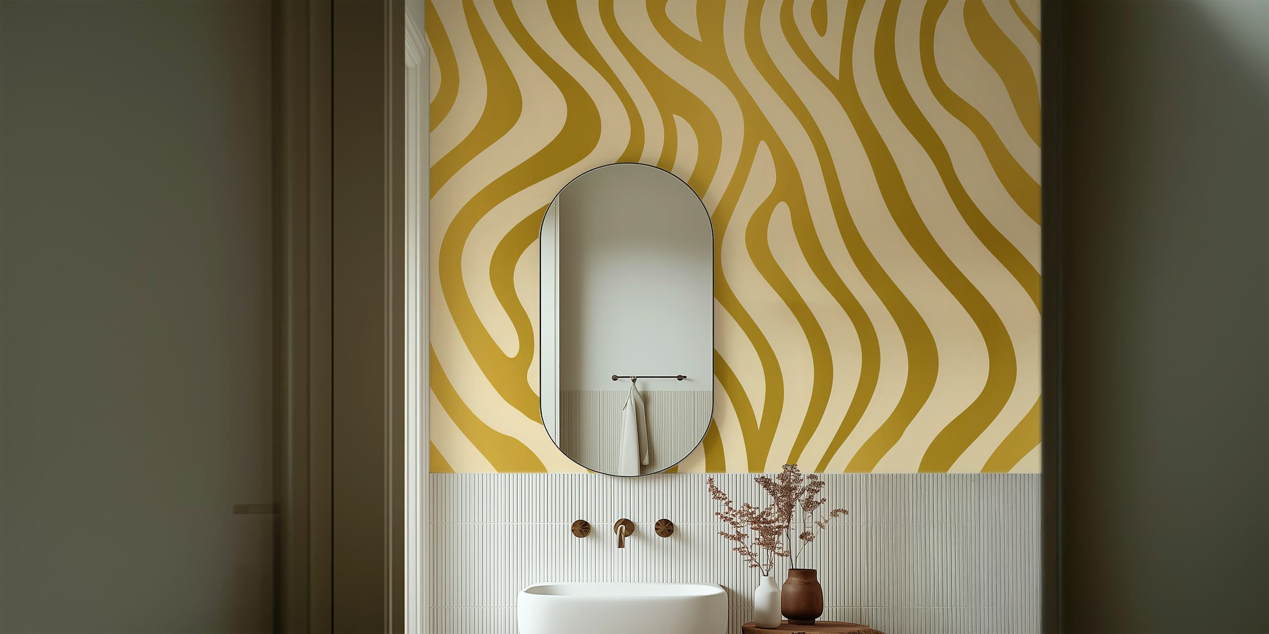Golden Zebra Stripes tapet i et rom