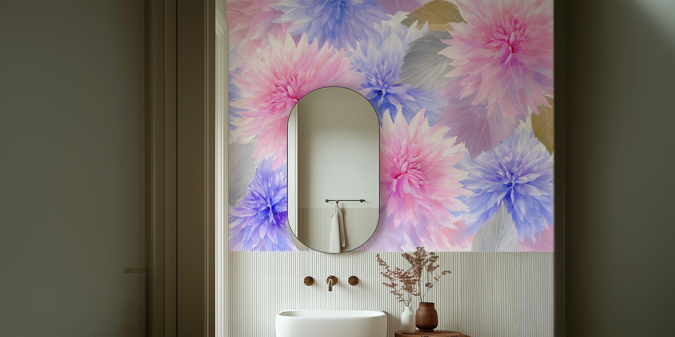 Blossoming Serenity tapeta kwiatowa w pokoju