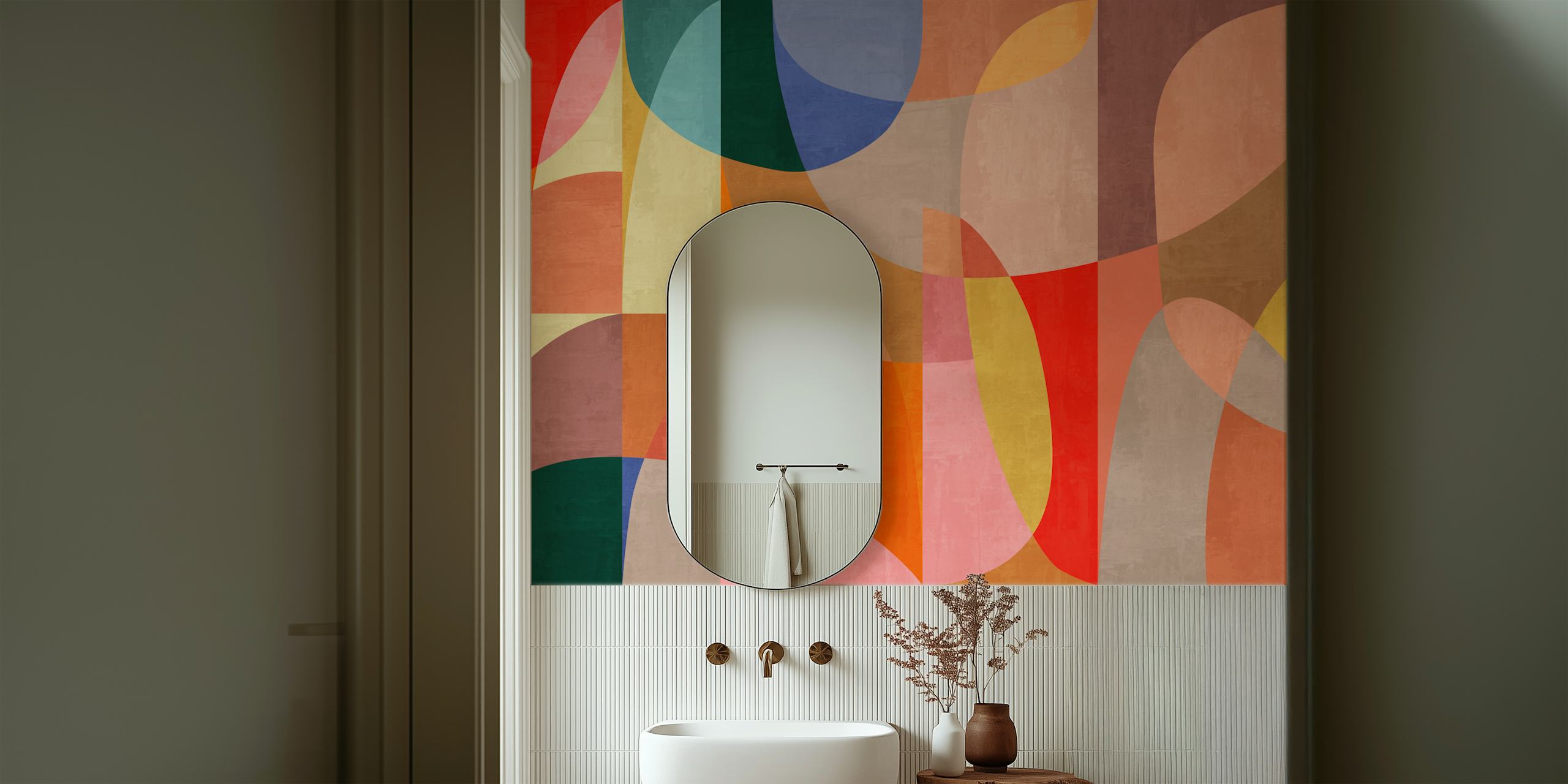 Bright Geometric Blend tapetdesign