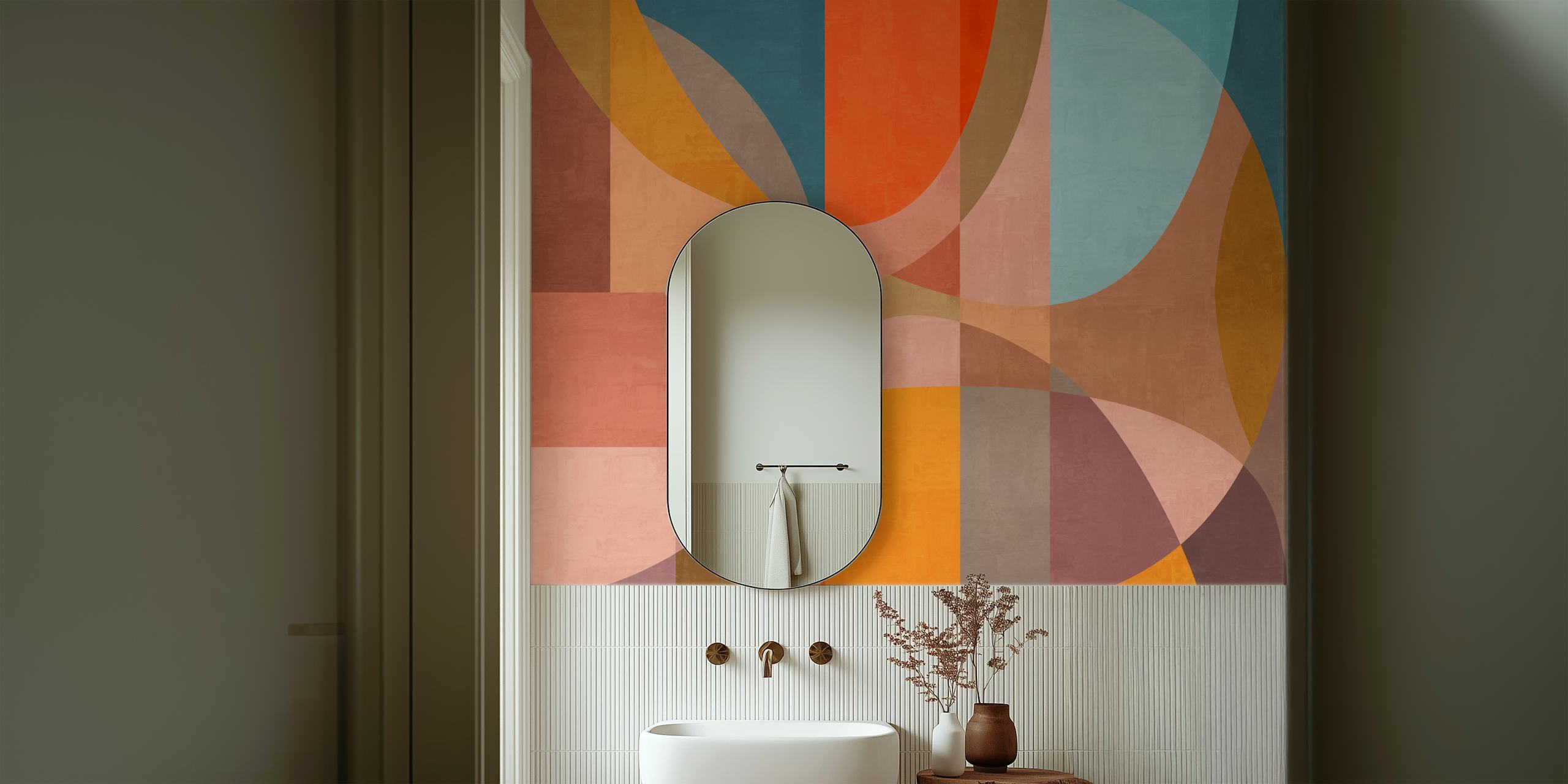 Ταπετσαρία Mid Century Modern Fusion σε ένα δωμάτιο