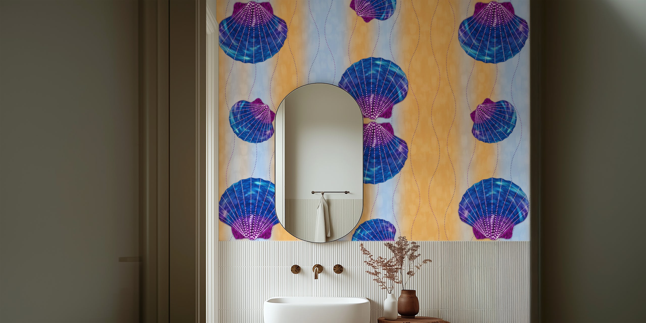 Colorful Seashells papier peint dans une pièce