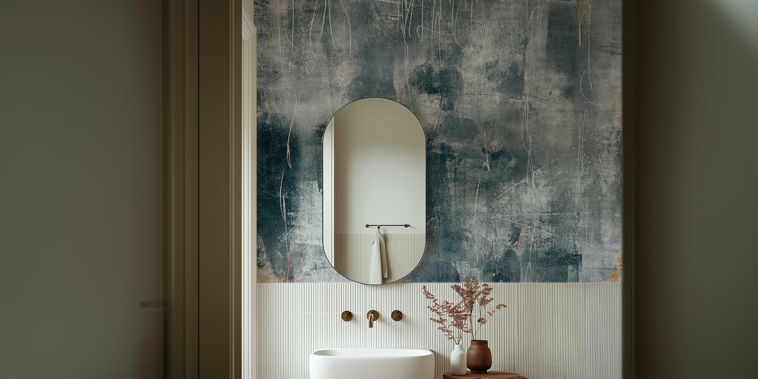 Abstract grey wallpaper with textured patterns and strokes