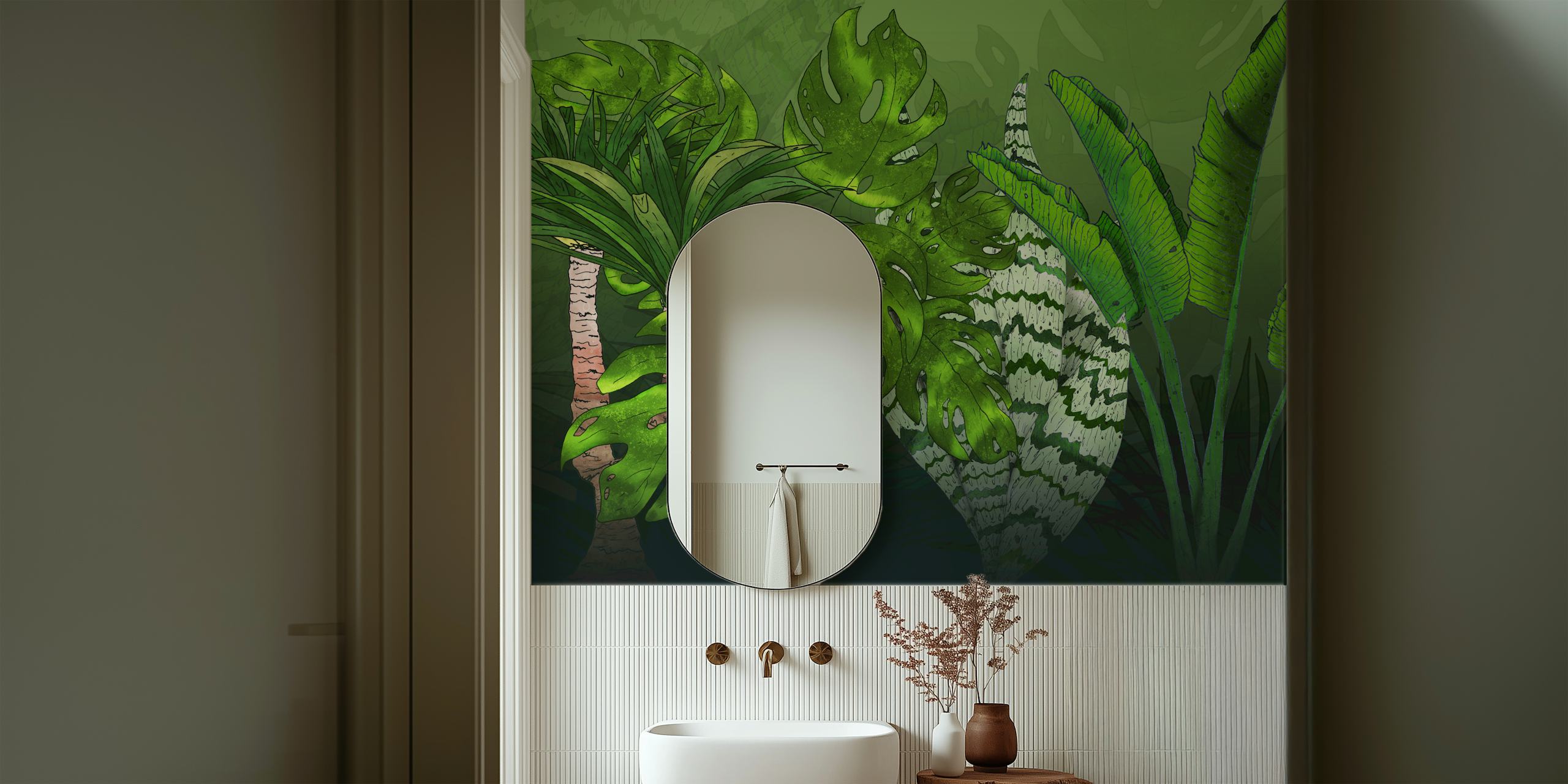Tropical Jungle Garden behang in een kamer