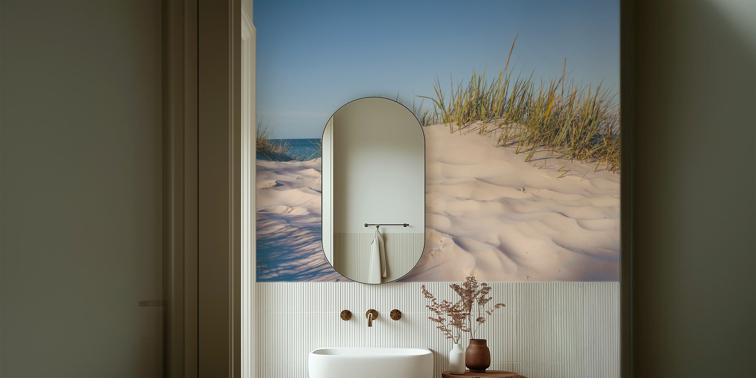 Bornholm Island sea view wallpaper in a room