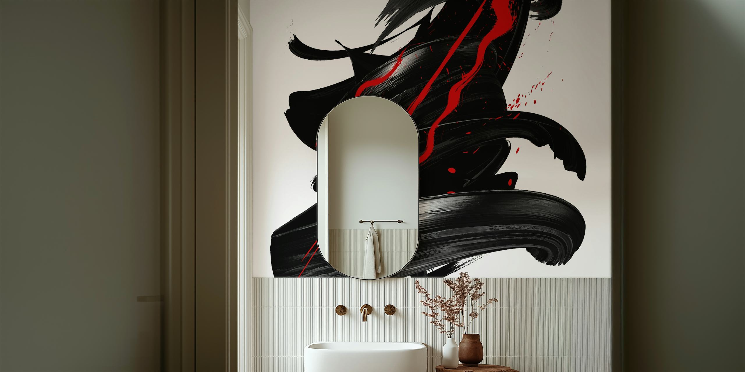 Brush Ink Japan wallpaper in a room